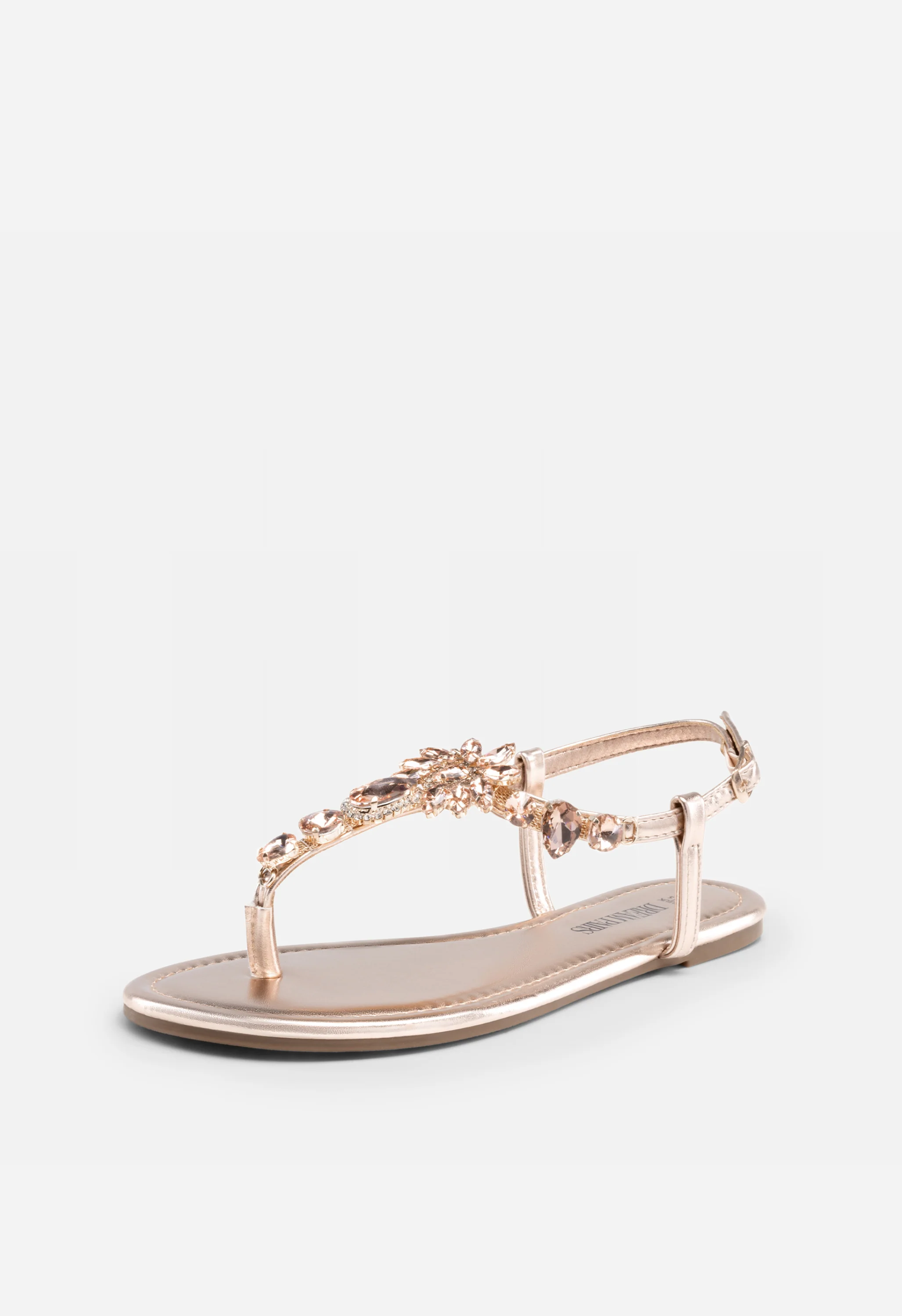 Women Dressy Rhinestone T-Strap Thong Flat Sandals - Image 4