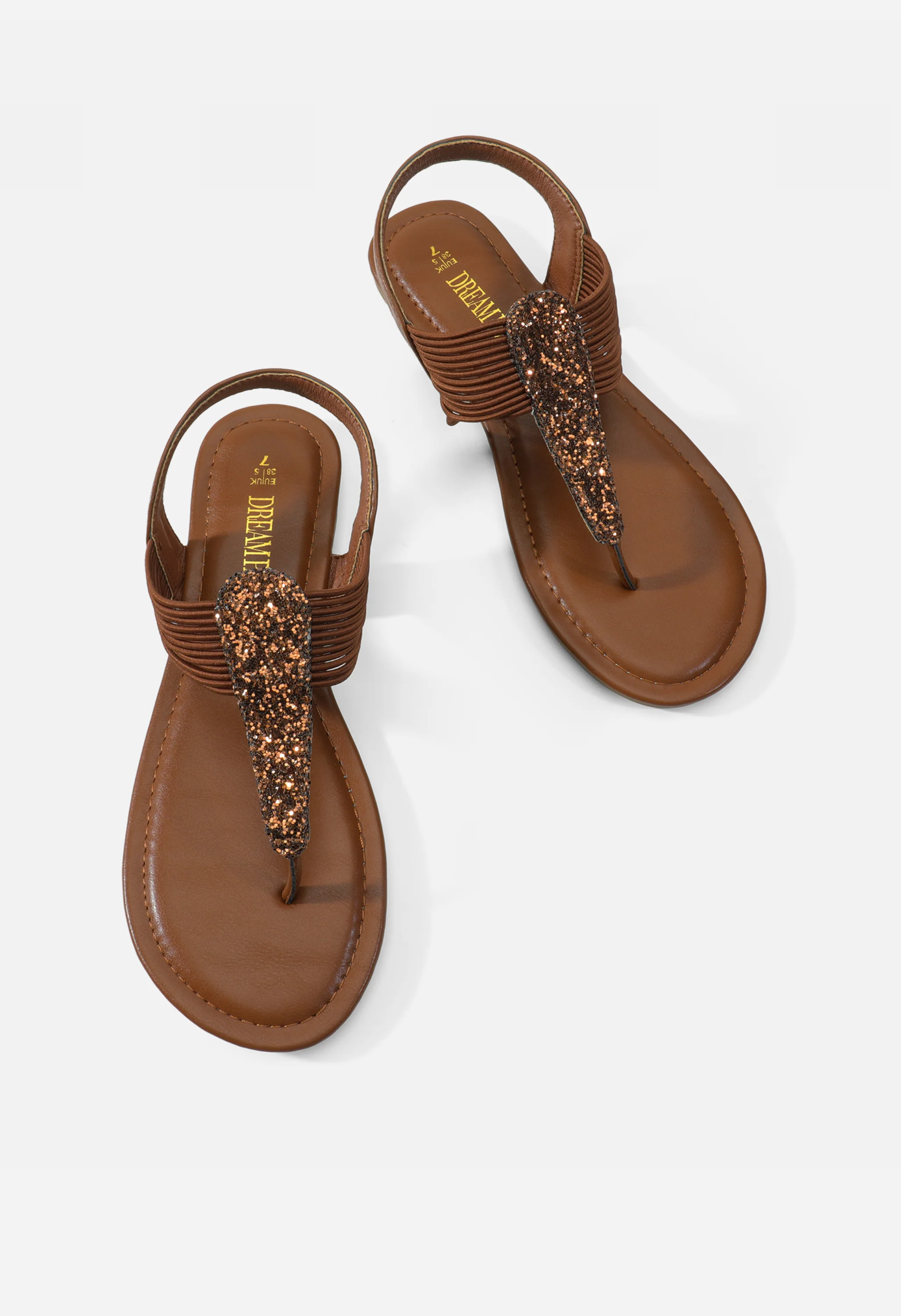 Women Elastic Strappy Thong Ankle Gladiator Sandals - Image 3