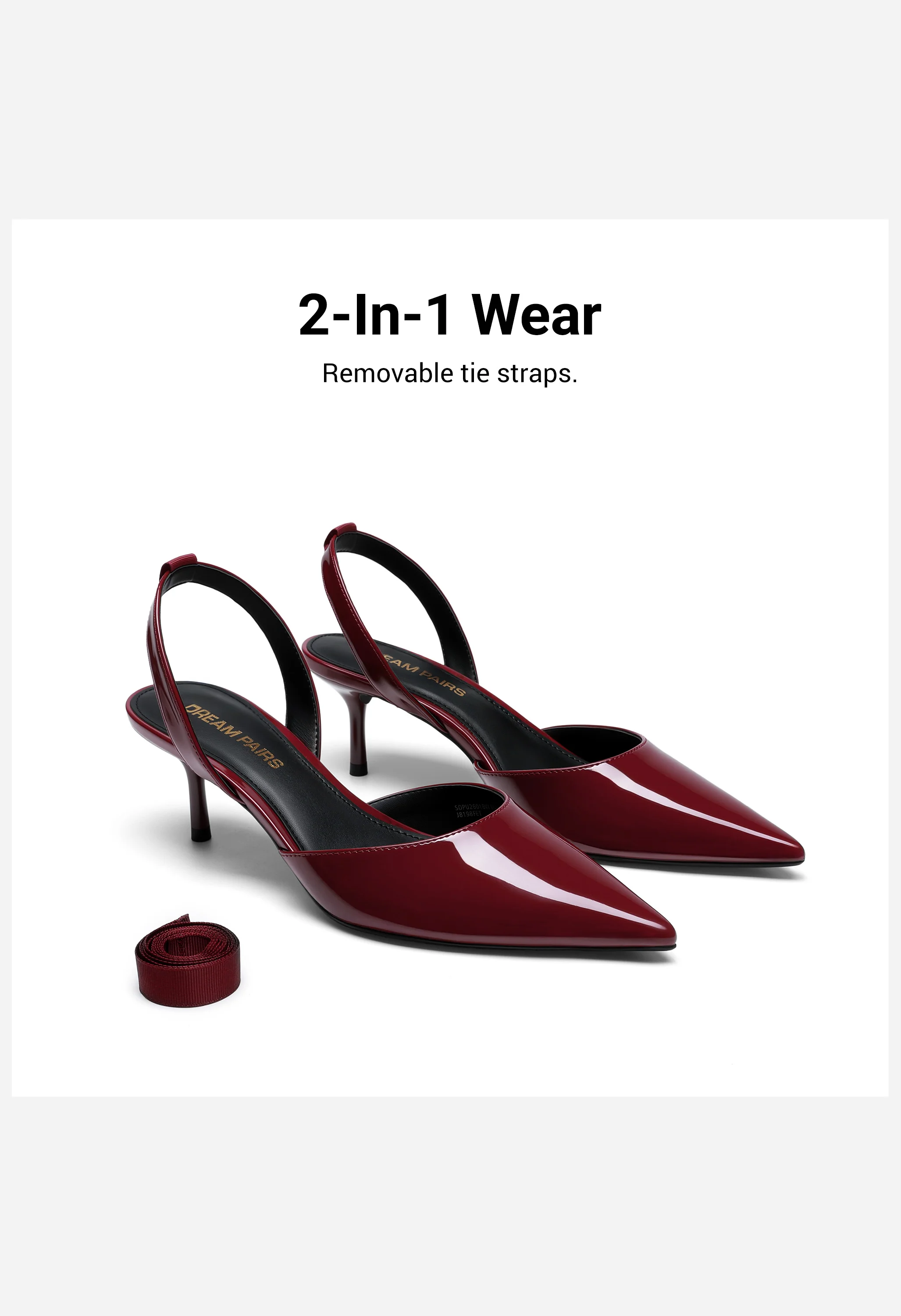 Women's 2-in-1 Slingback Kitten Heel Pumps - Image 3