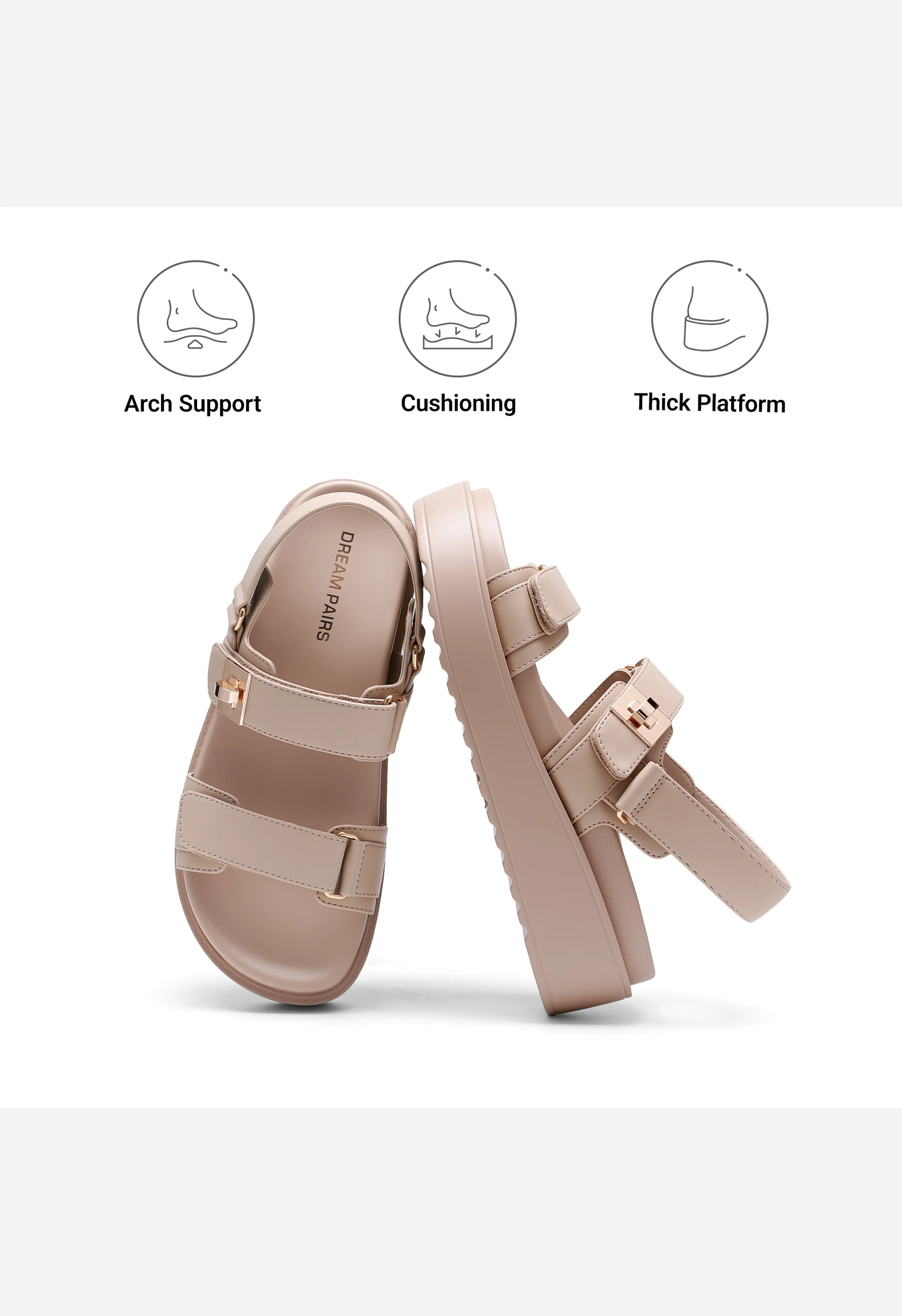 Women's Adjustable Arch Support Platform Summer Sandals - Image 4