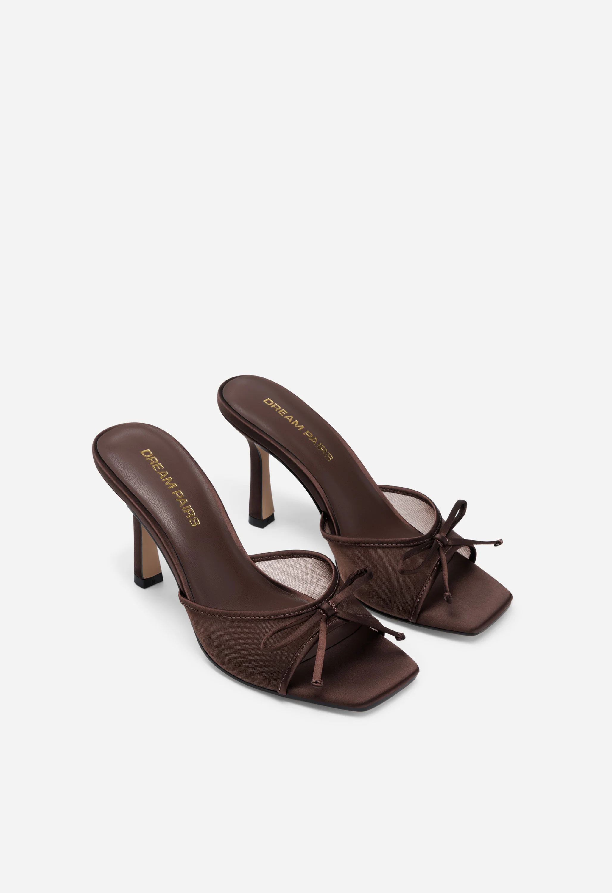 Women's Bow Square Toe Stiletto Sandals - Image 4