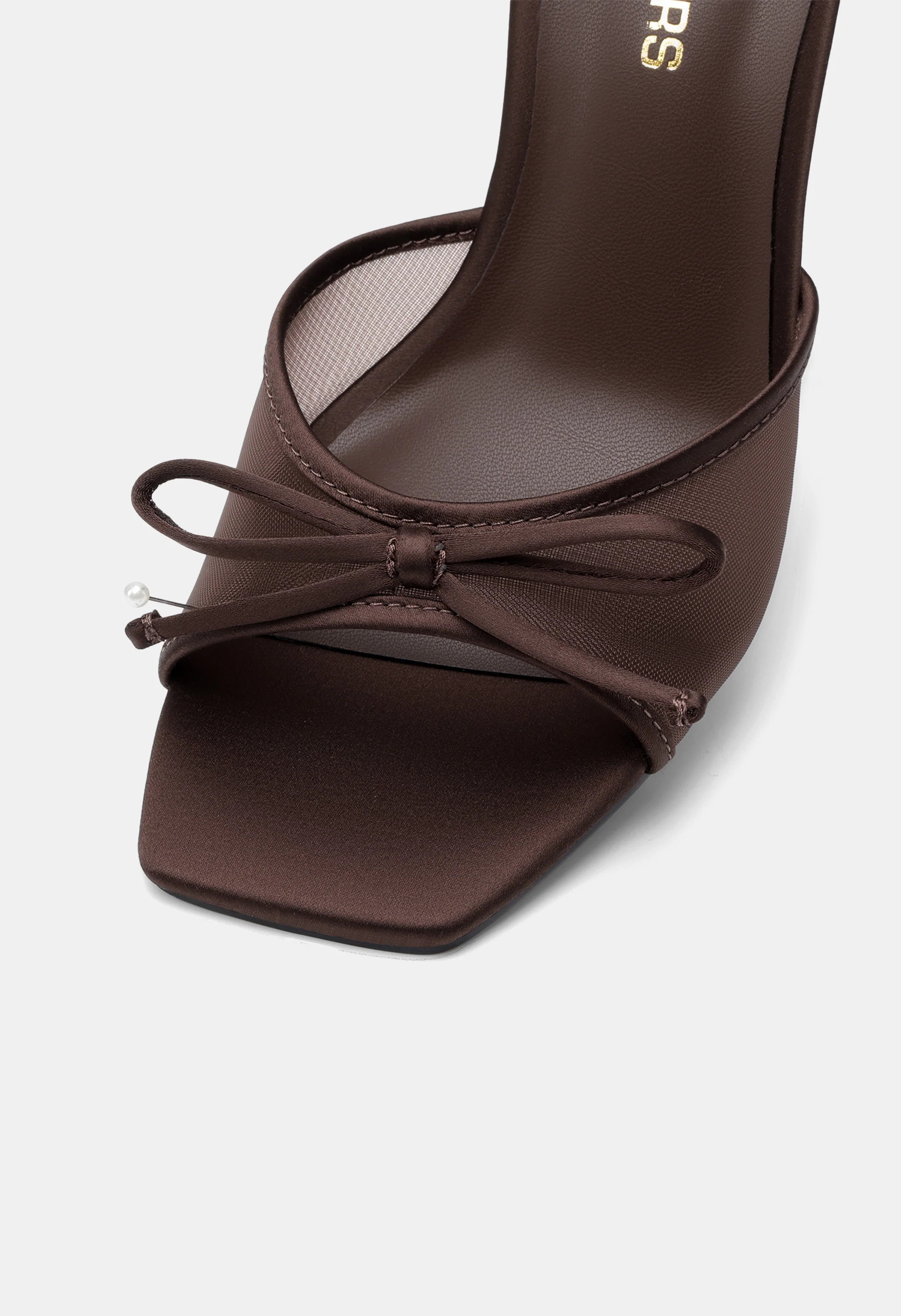 Women's Bow Square Toe Stiletto Sandals - Image 5