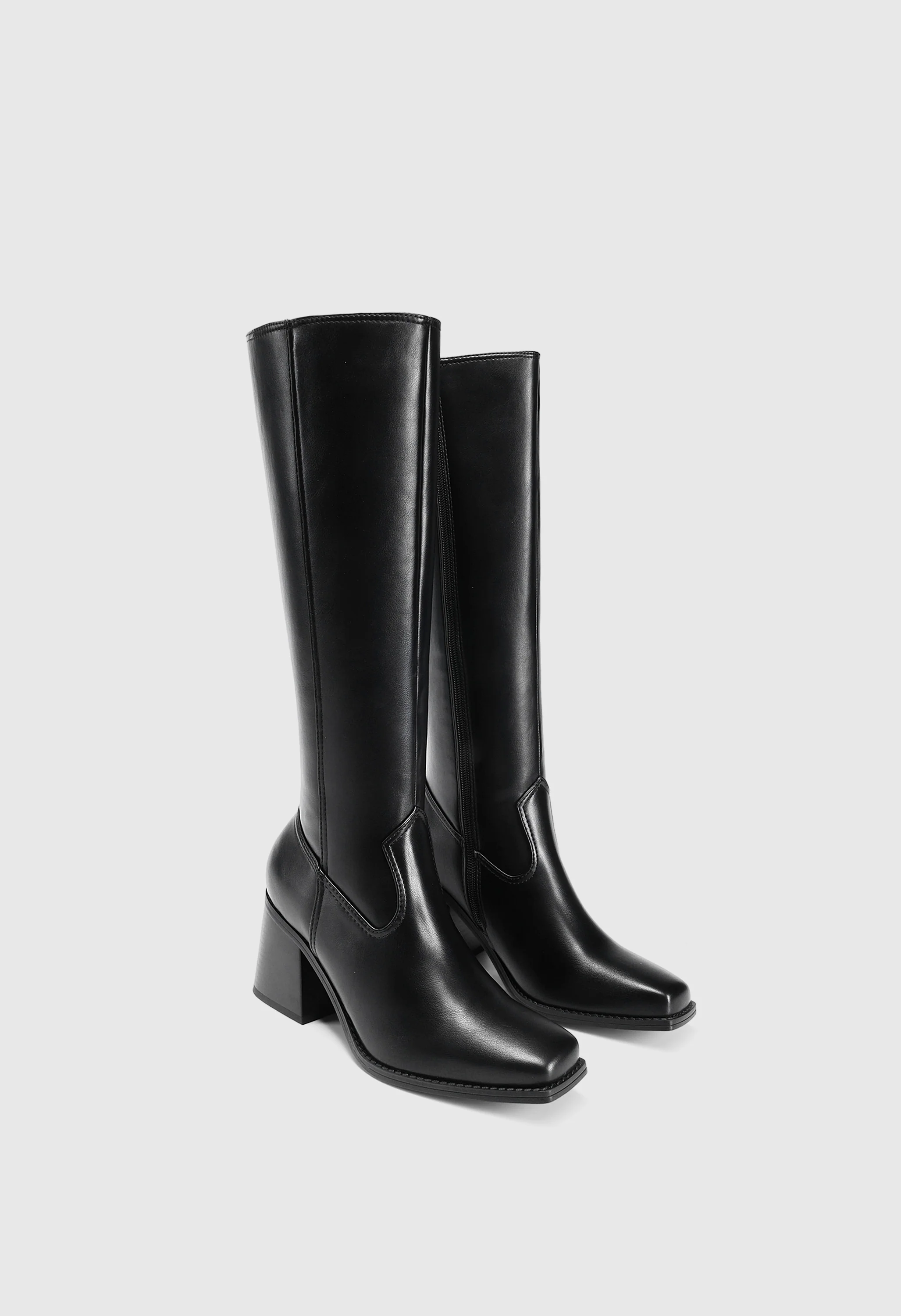 Women's  Chunky Heel Knee High Boots - Image 3