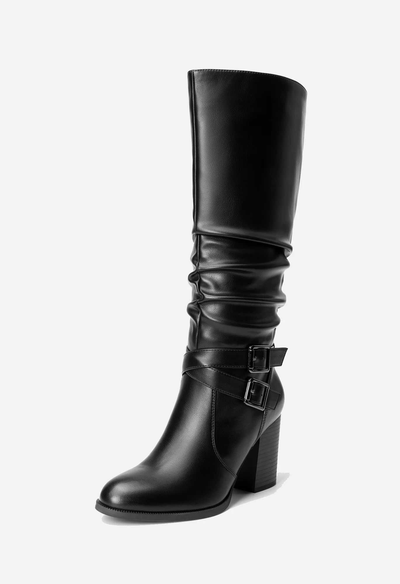 Women‘s Chunky Heel Slouch Boots - Image 3