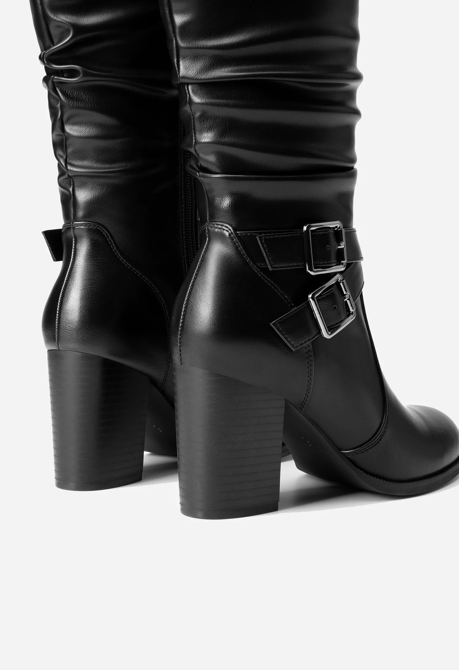 Women‘s Chunky Heel Slouch Boots - Image 4