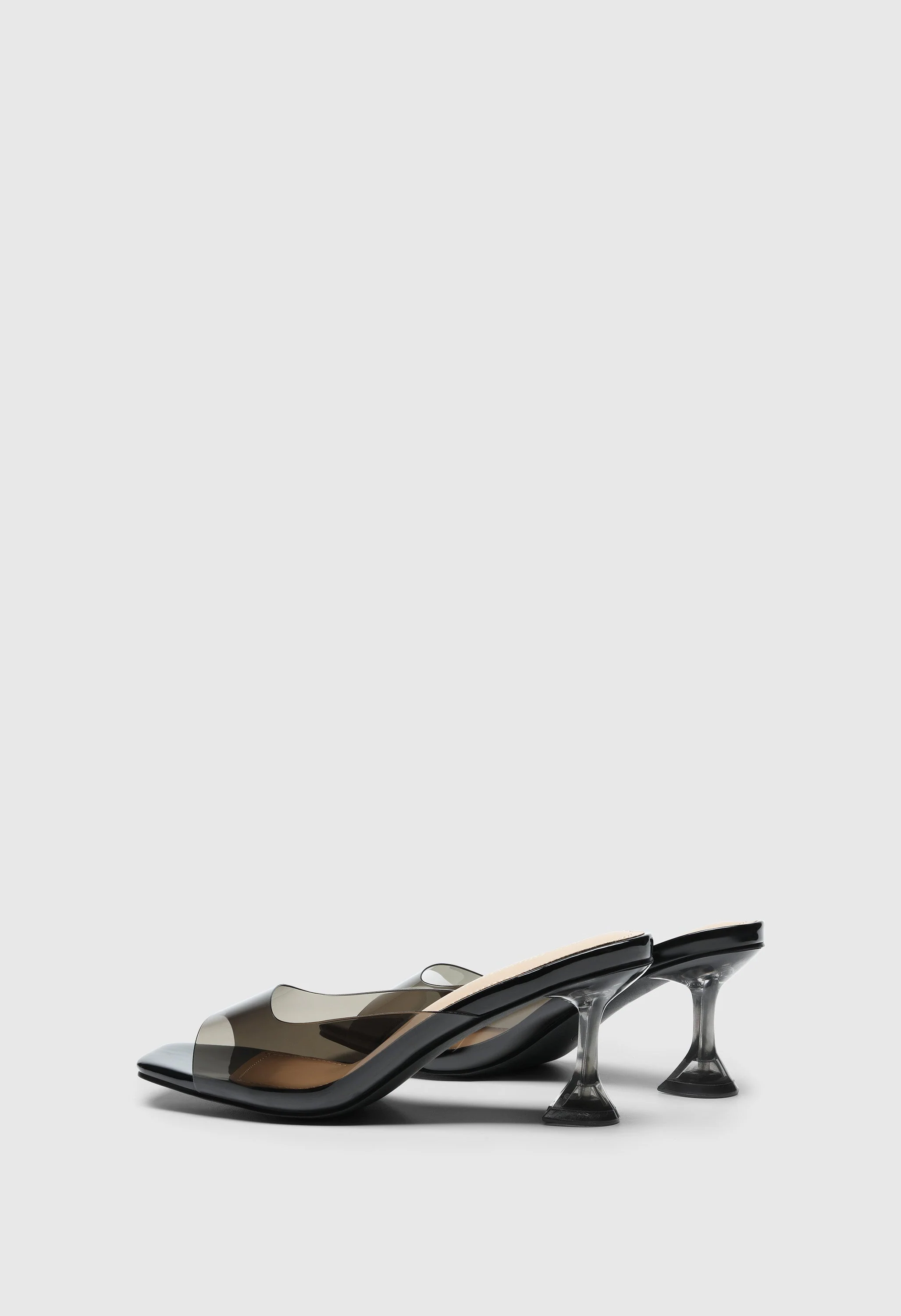 Women's Clear Square Toe Stiletto Slip-on Mules - Image 4