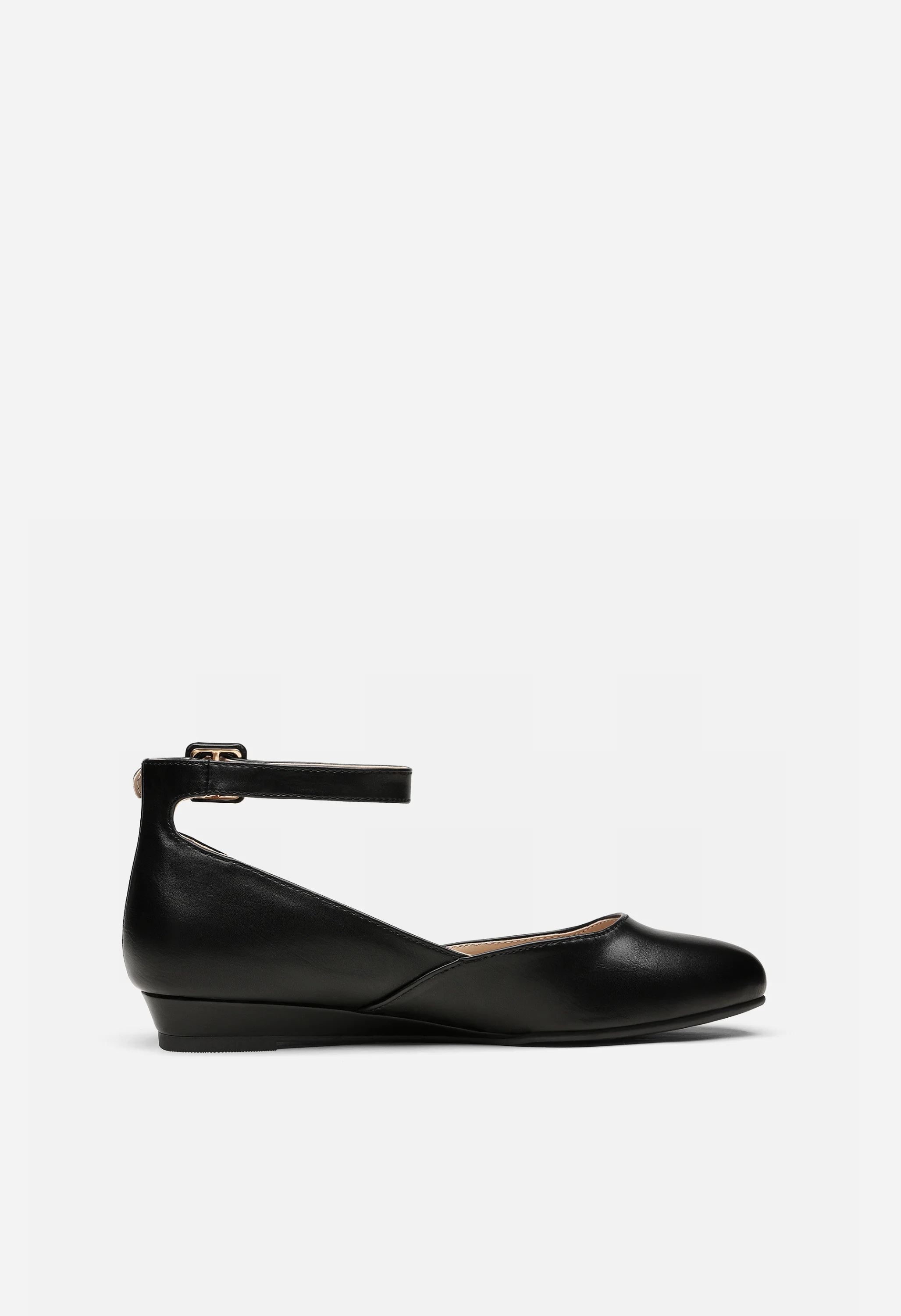 Women's Comfortable Ankle Strap Low Wedge Flats - Image 2