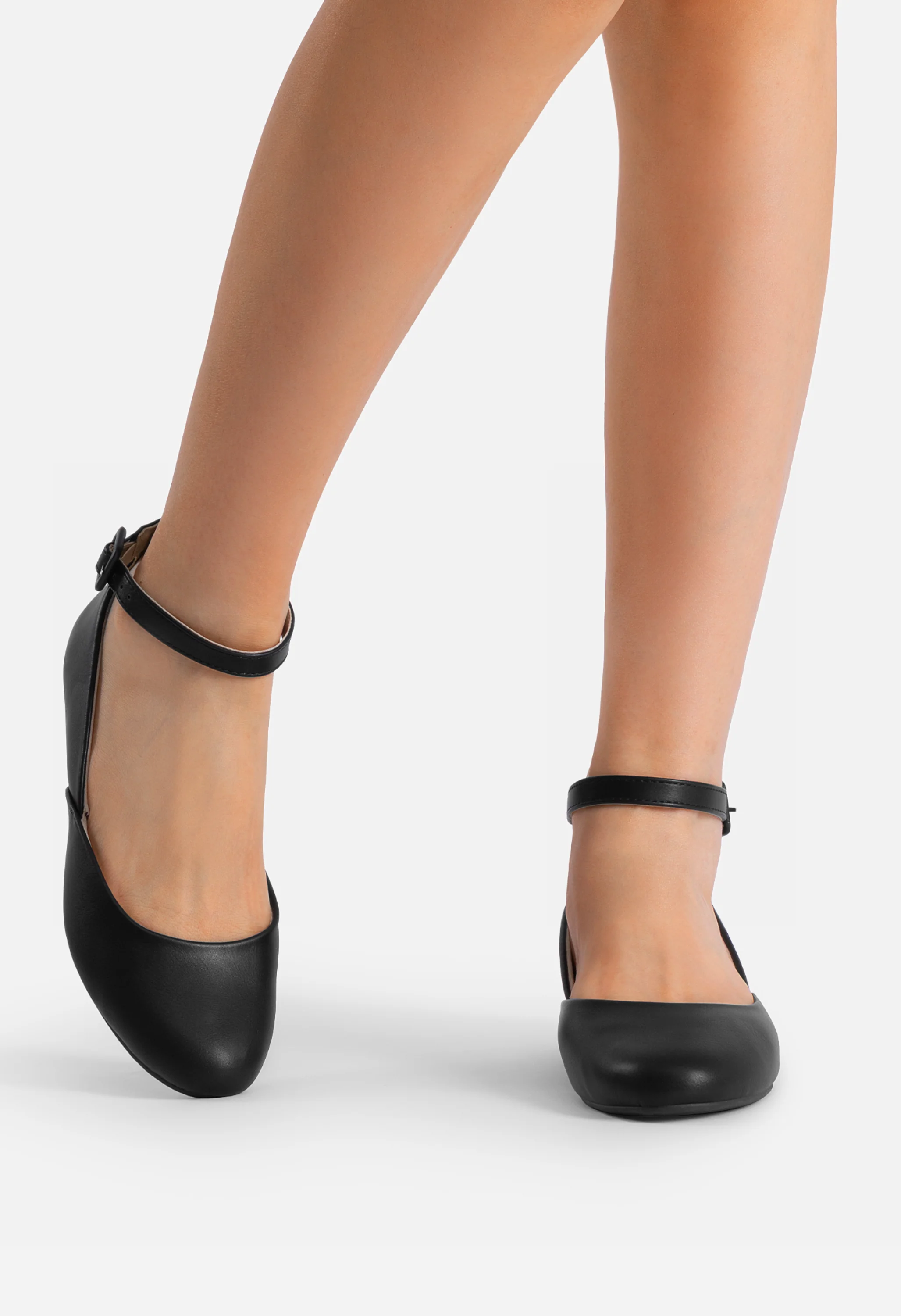 Women's Comfortable Ankle Strap Low Wedge Flats - Image 6