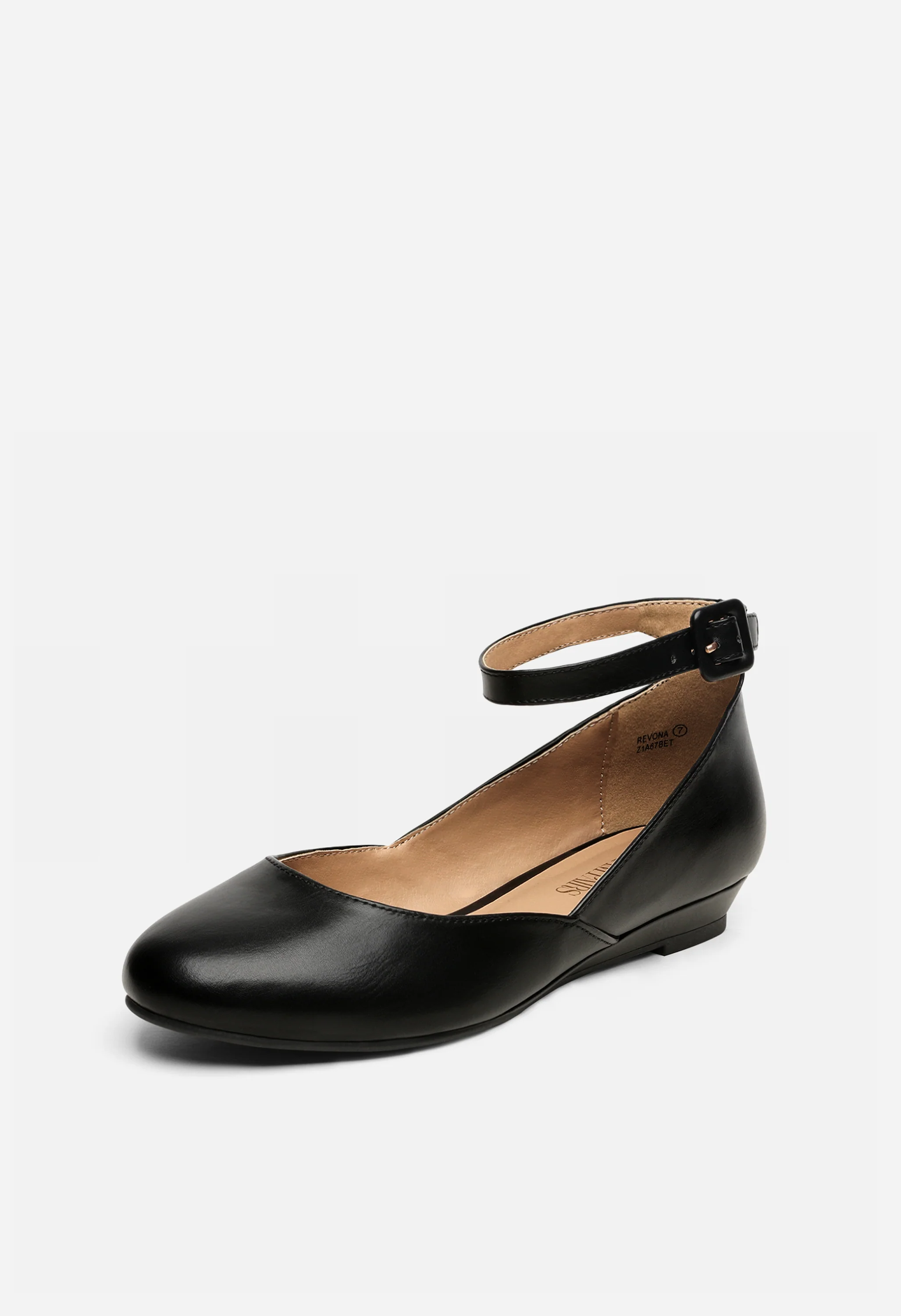 Women's Comfortable Ankle Strap Low Wedge Flats - Image 7