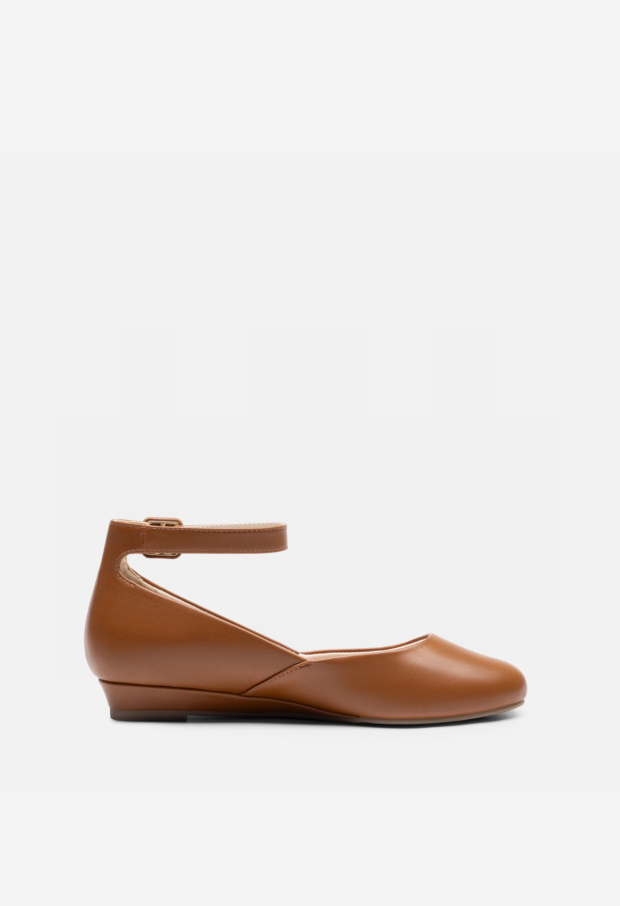 Women's Comfortable Ankle Strap Low Wedge Flats - Image 2