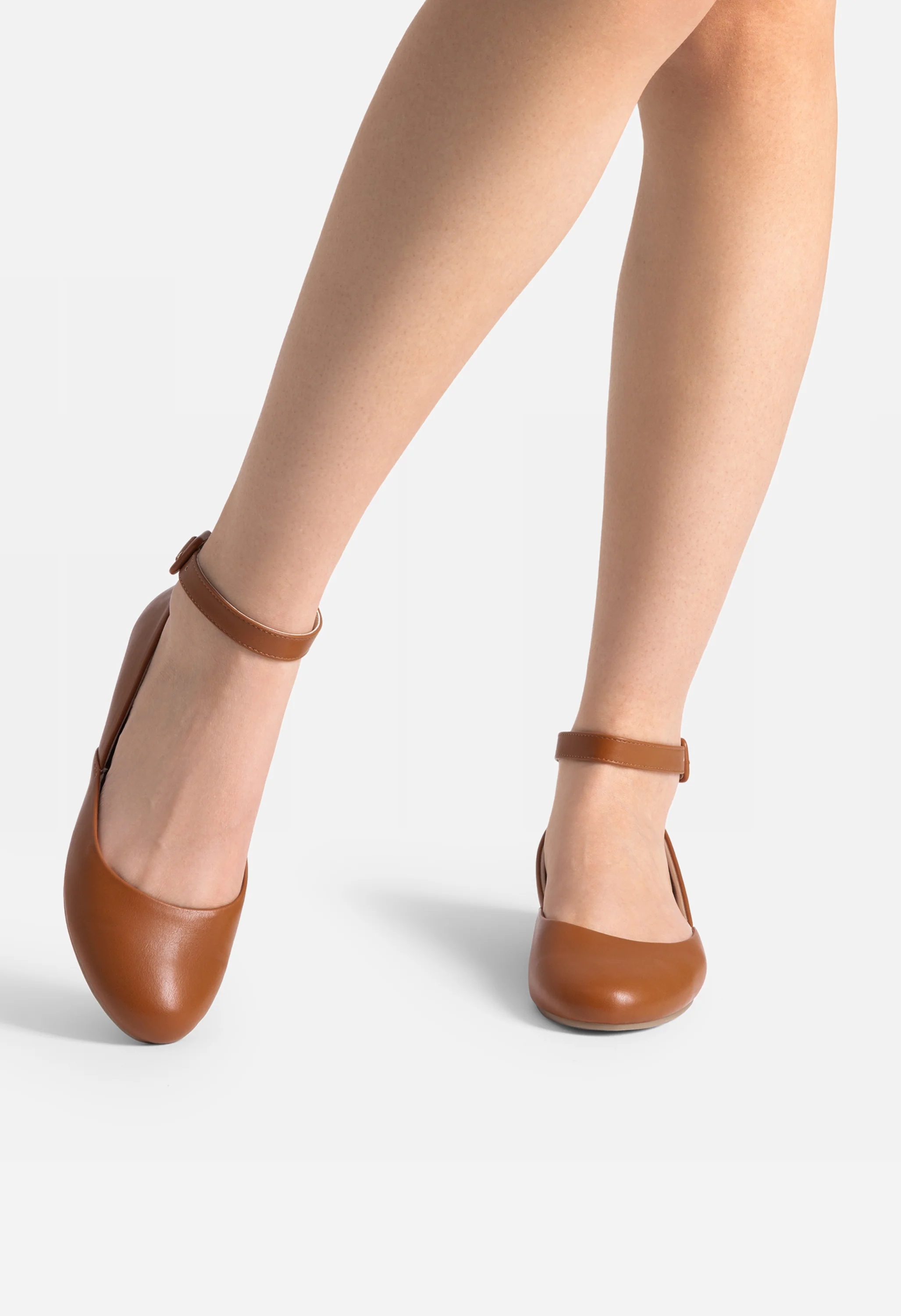Women's Comfortable Ankle Strap Low Wedge Flats - Image 6