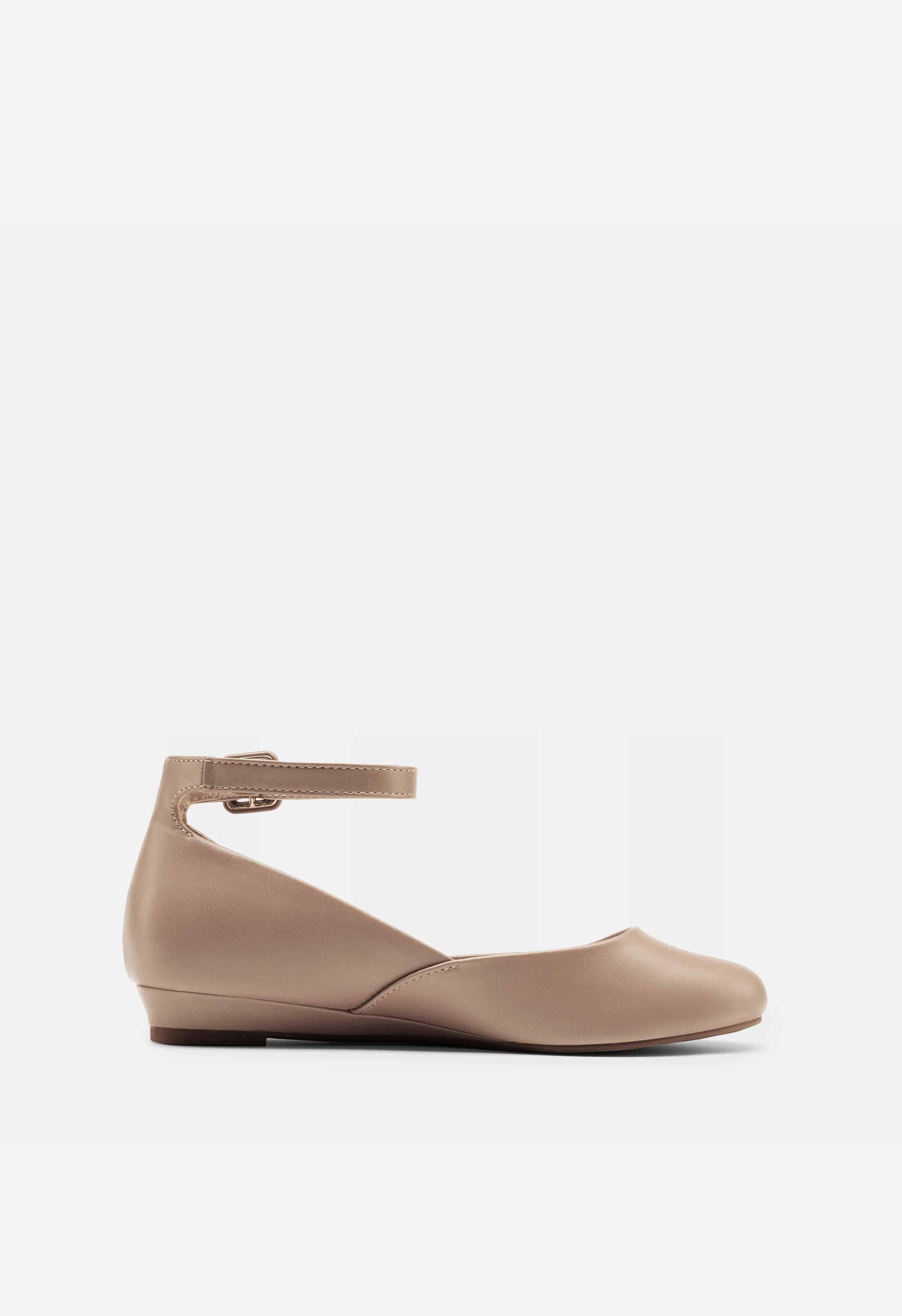 Women's Comfortable Ankle Strap Low Wedge Flats - Image 2