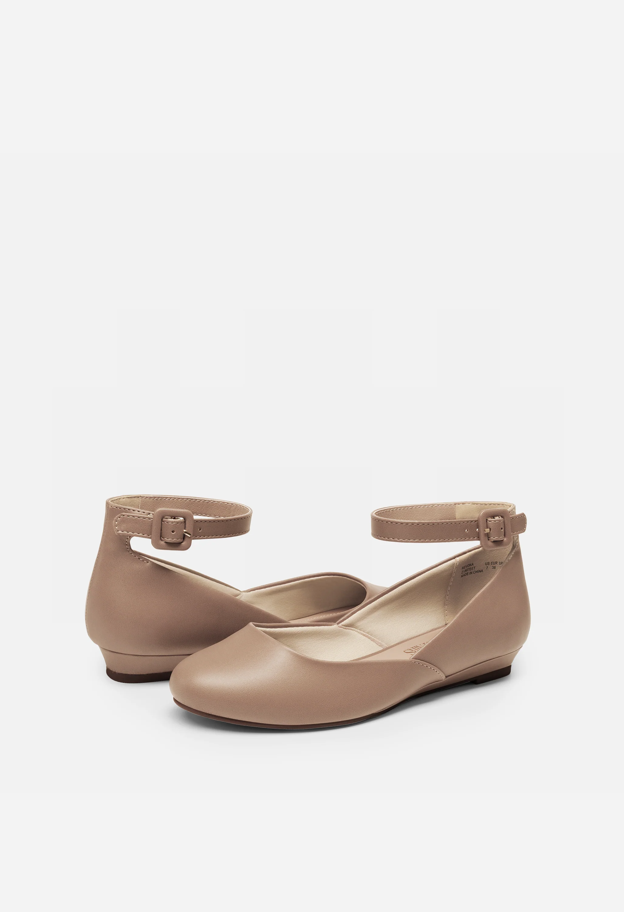 Women's Comfortable Ankle Strap Low Wedge Flats - Image 4
