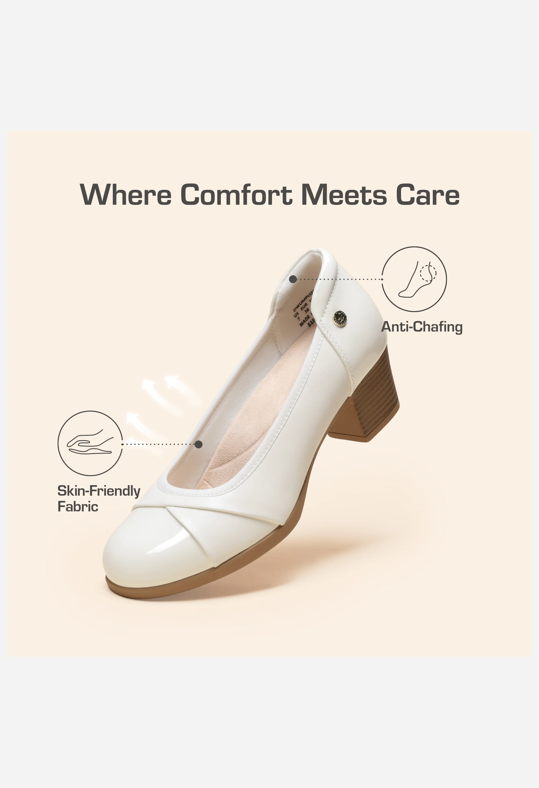 Women's Comfortable Low-Heel Memory Foam Pumps - Image 7