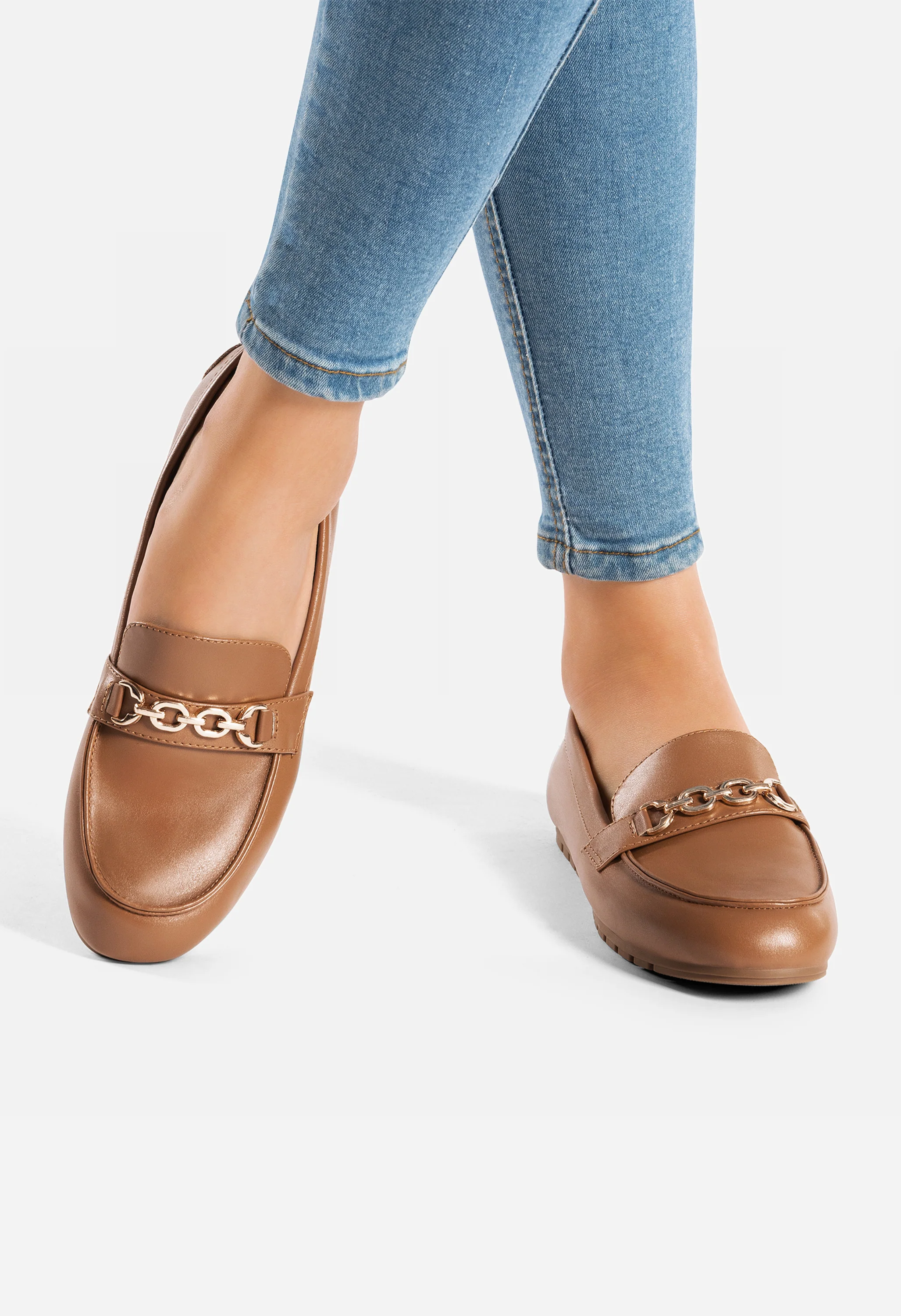 Women's Comfortable Metallic Slip On Loafers - Image 2