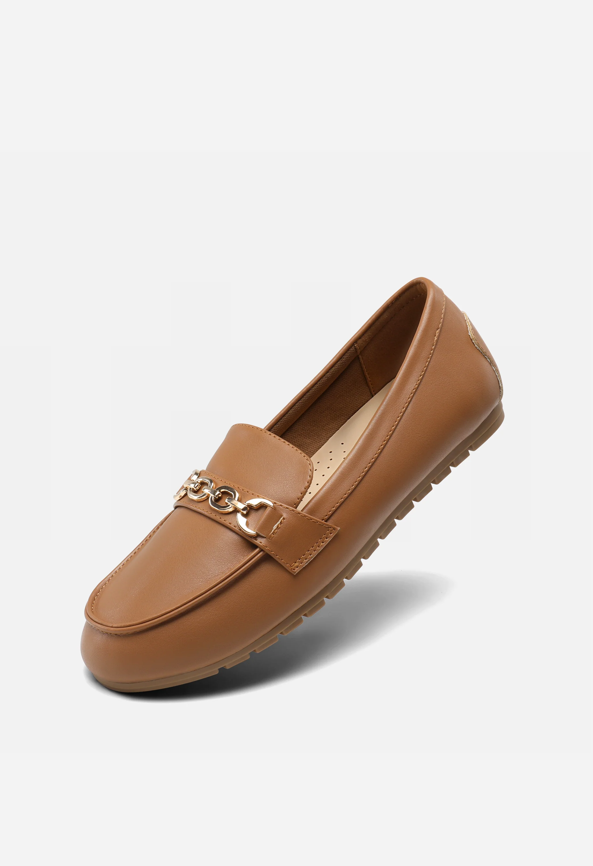Women's Comfortable Metallic Slip On Loafers - Image 3