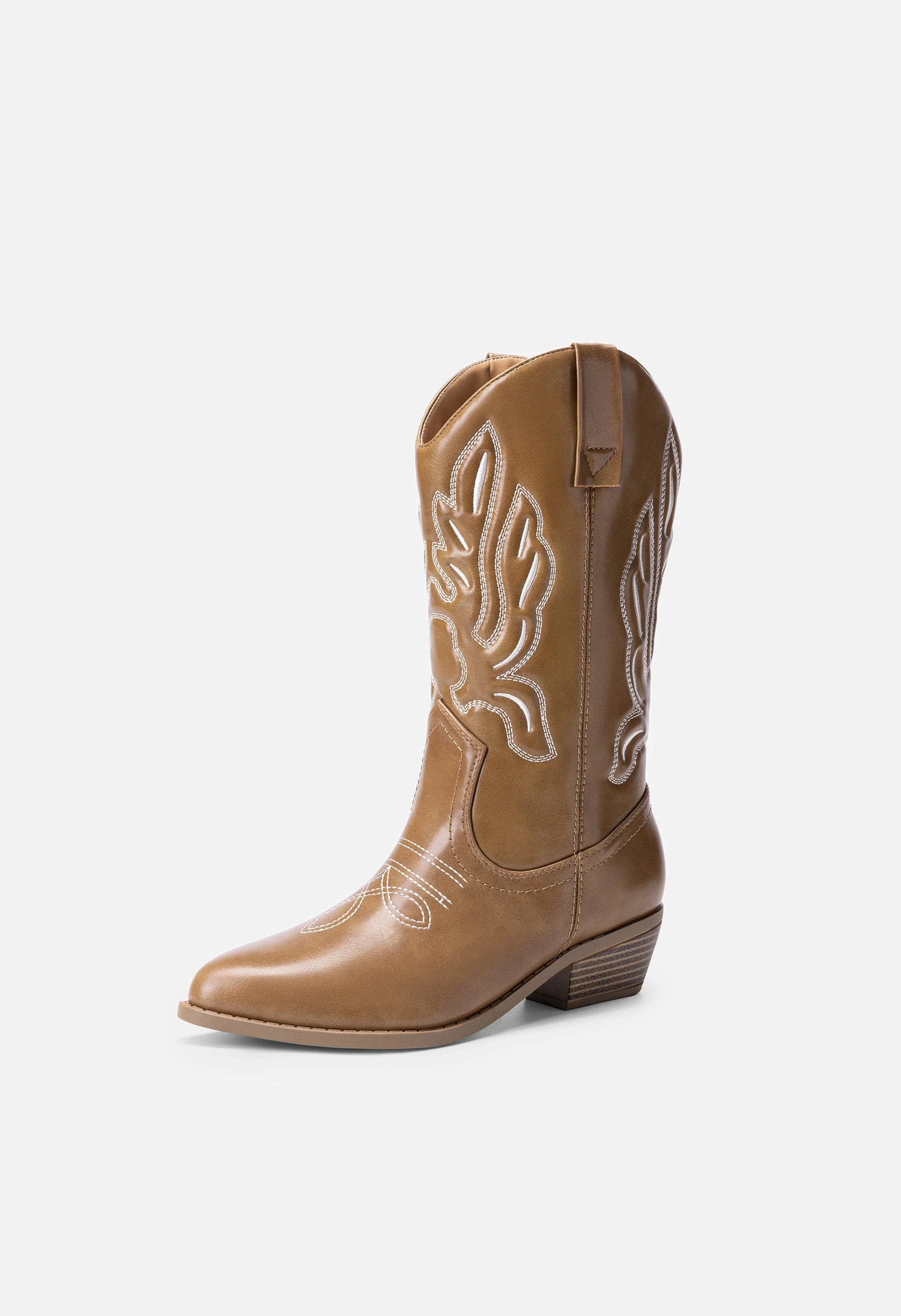 Women's Embroidered Pointed-Toe Mid-Calf Western Boots