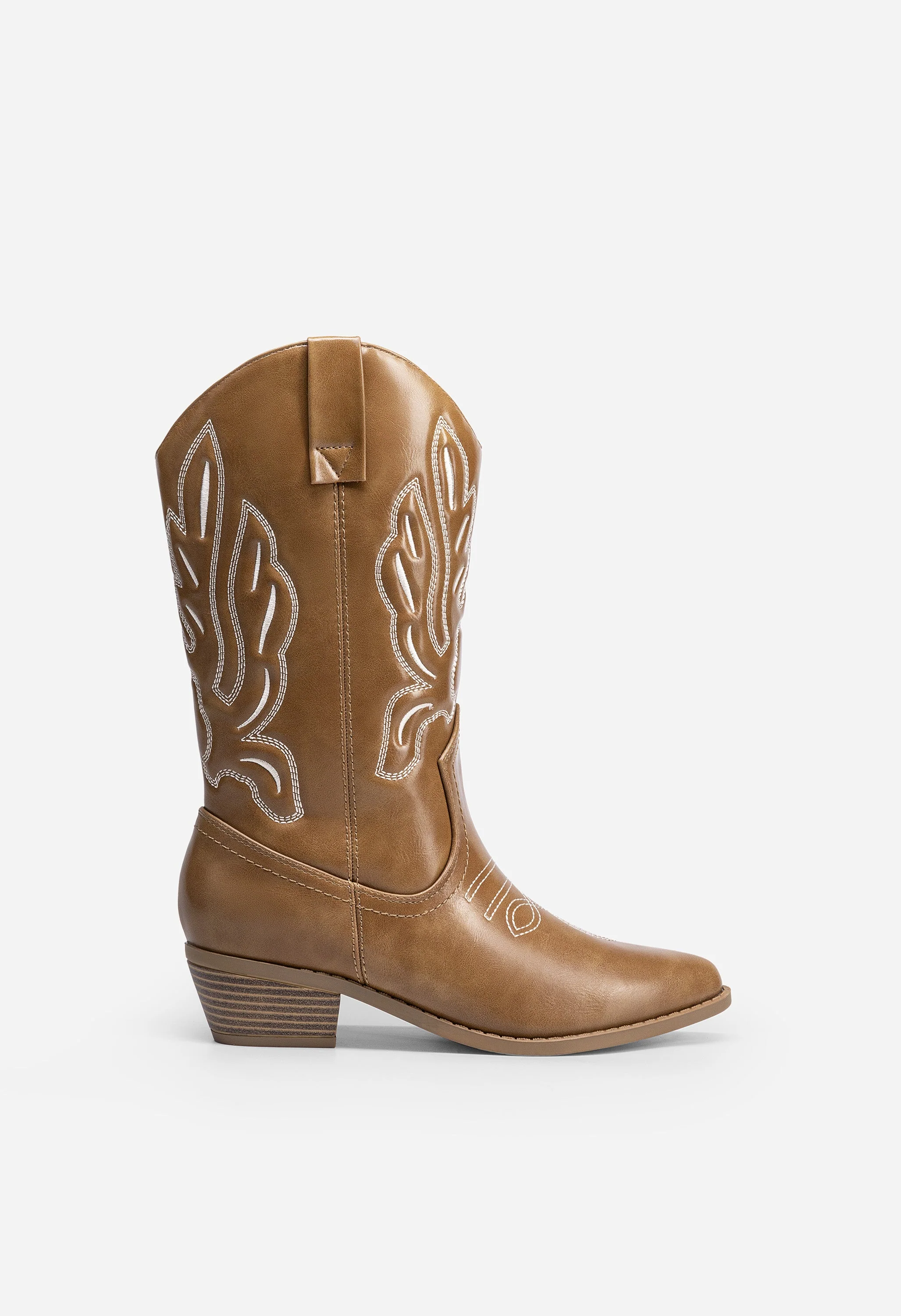 Women's Embroidered Pointed-Toe Mid-Calf Western Boots - Image 2