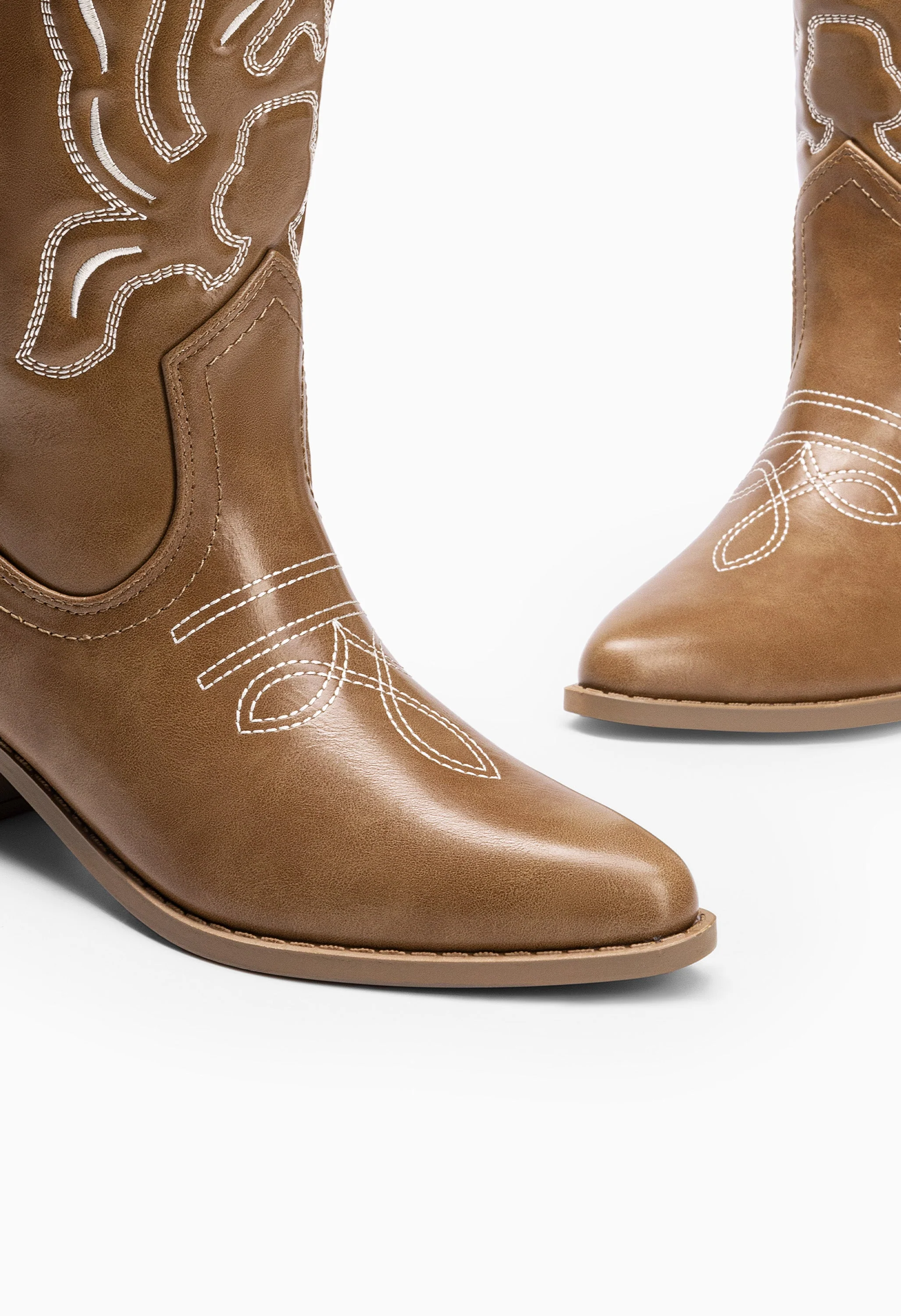 Women's Embroidered Pointed-Toe Mid-Calf Western Boots - Image 3