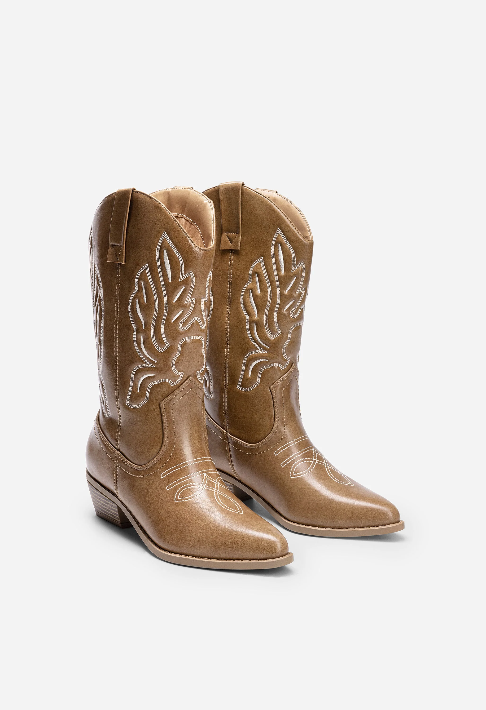 Women's Embroidered Pointed-Toe Mid-Calf Western Boots - Image 4