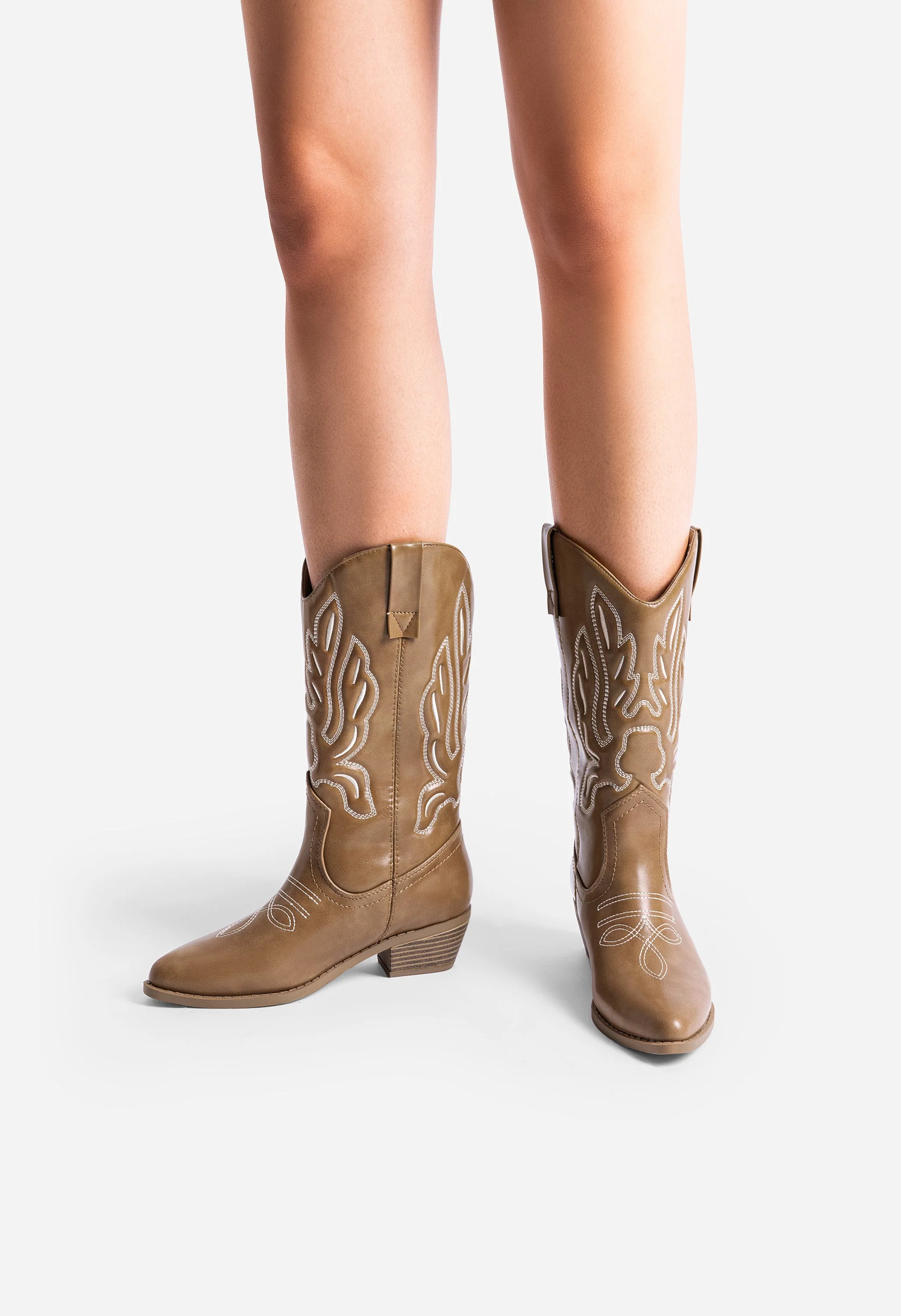 Women's Embroidered Pointed-Toe Mid-Calf Western Boots - Image 5