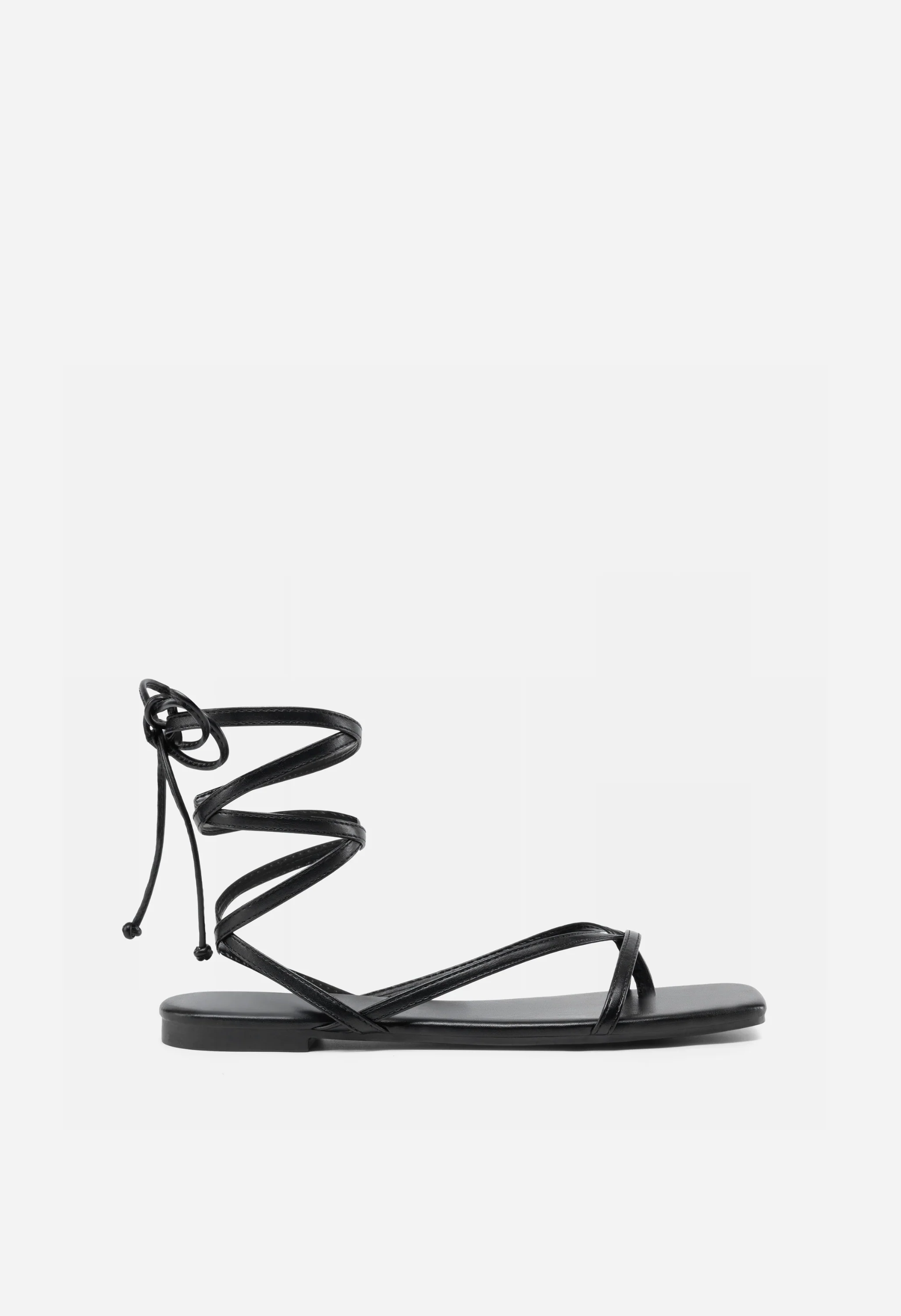 Women's Lace-Up Gladiator Square Toe Flat Sandals - Image 2