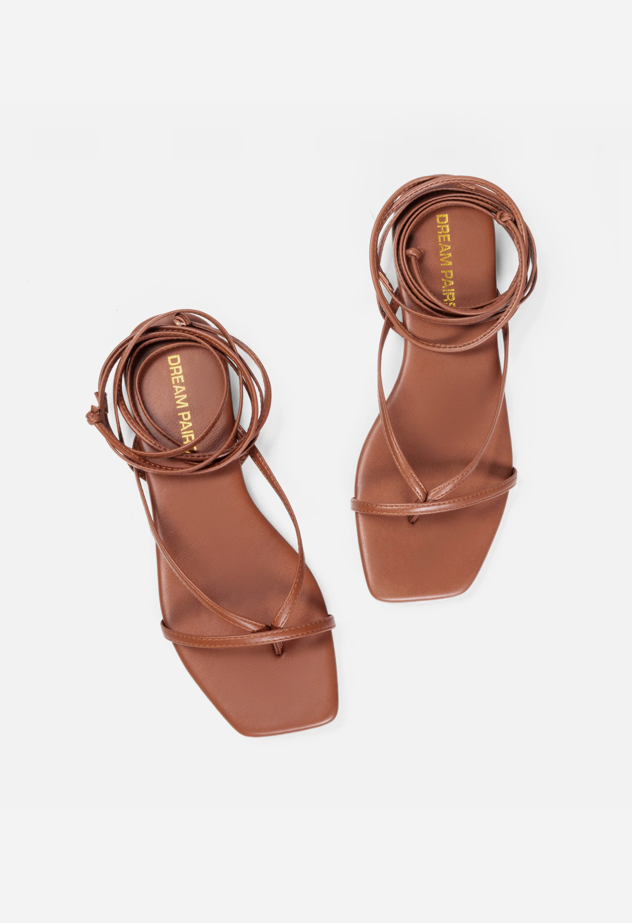 Women's Lace-Up Gladiator Square Toe Flat Sandals - Image 4