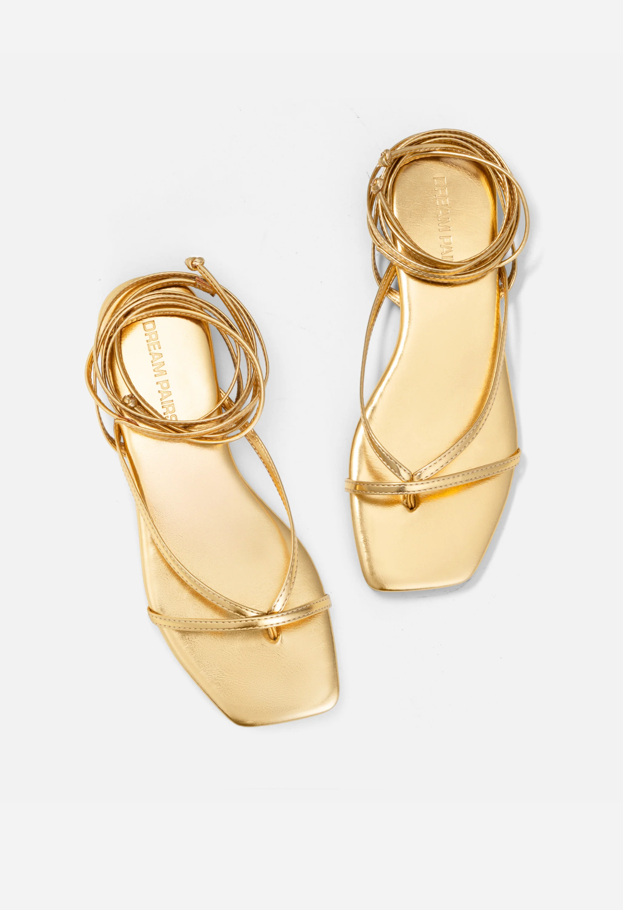 Women's Lace-Up Gladiator Square Toe Flat Sandals - Image 4
