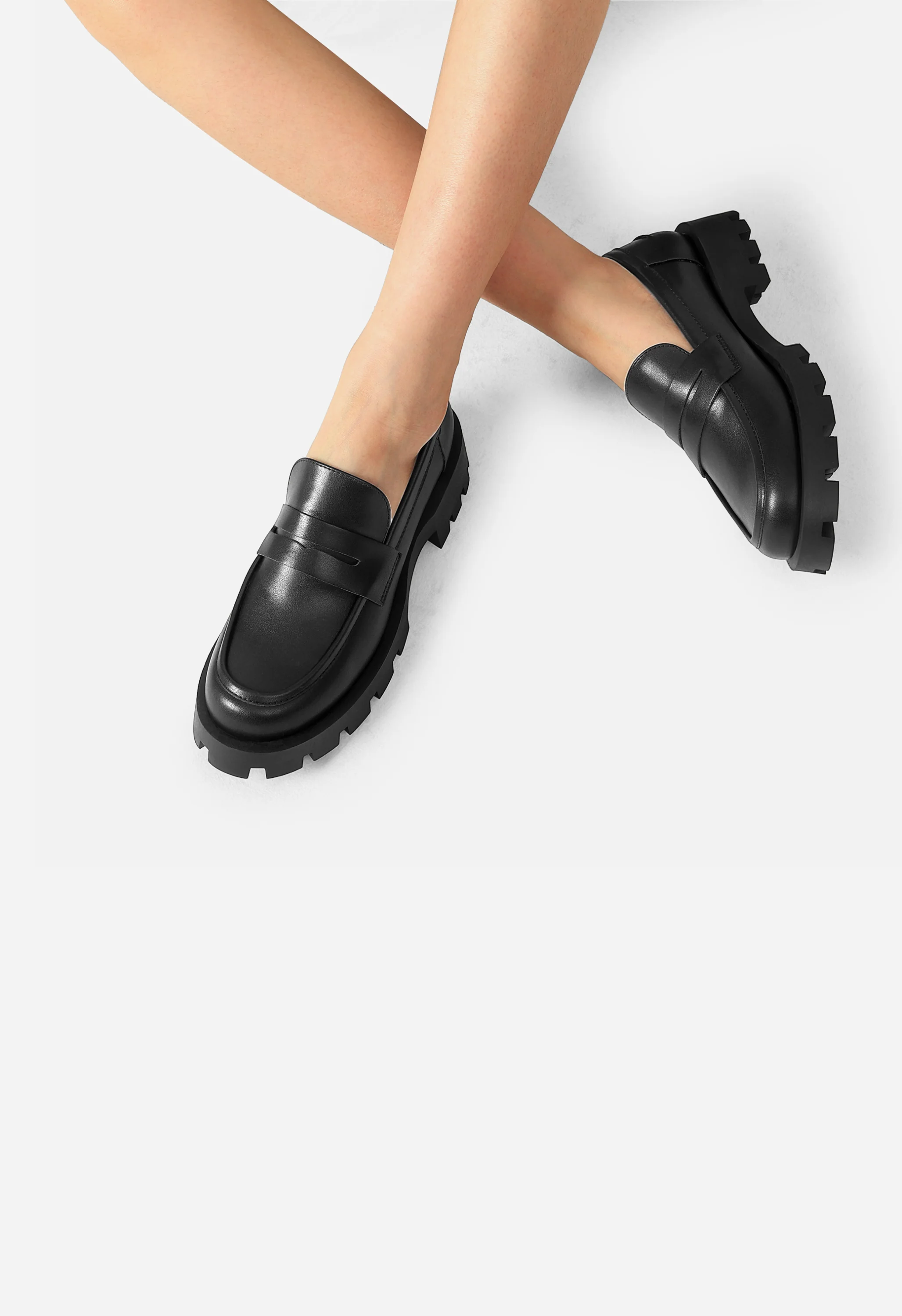 Women's Lug Sole Platform Penny Loafers - Image 2