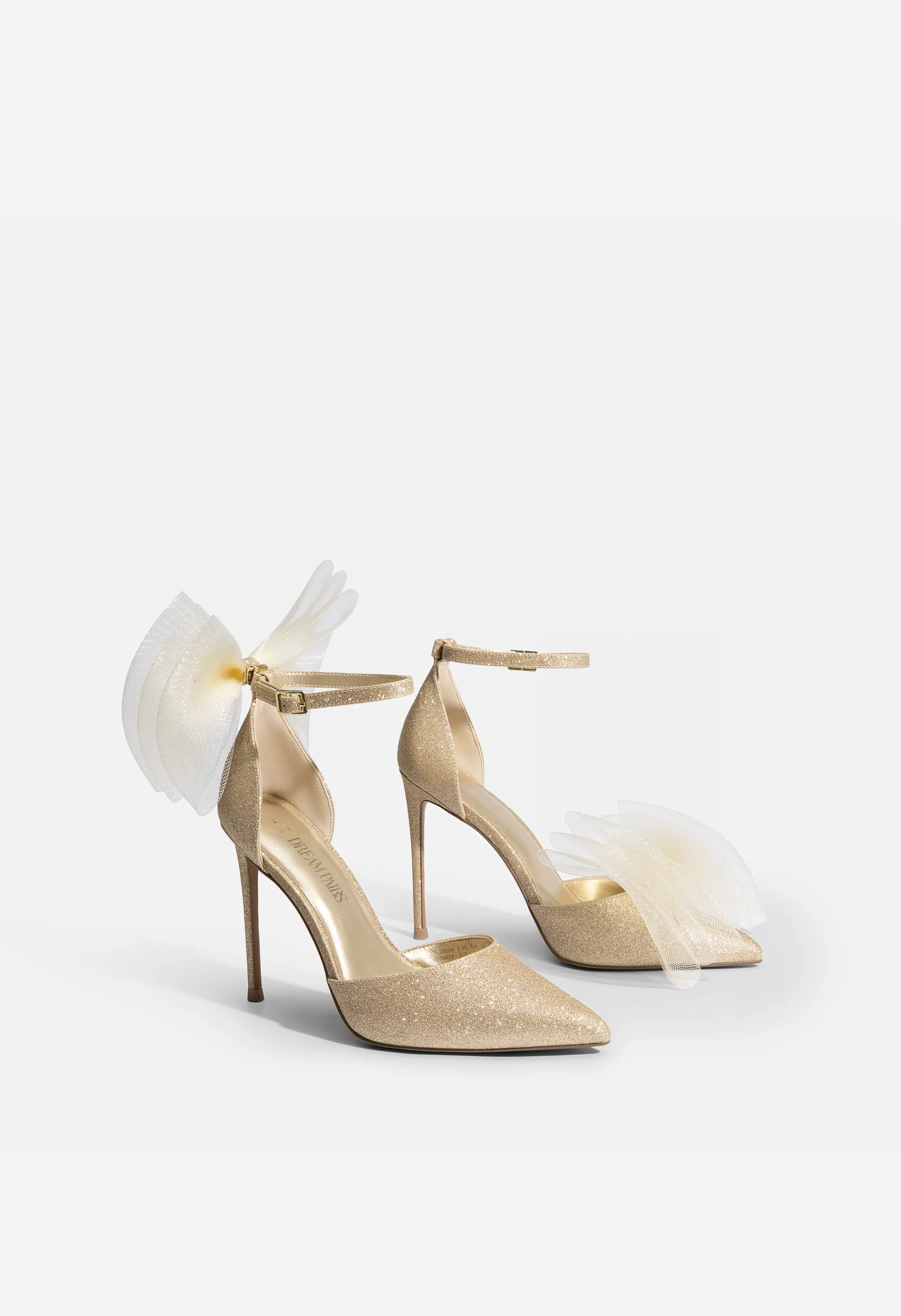 Women's Mesh Bow Pointed Toe Stiletto Pumps - Image 2