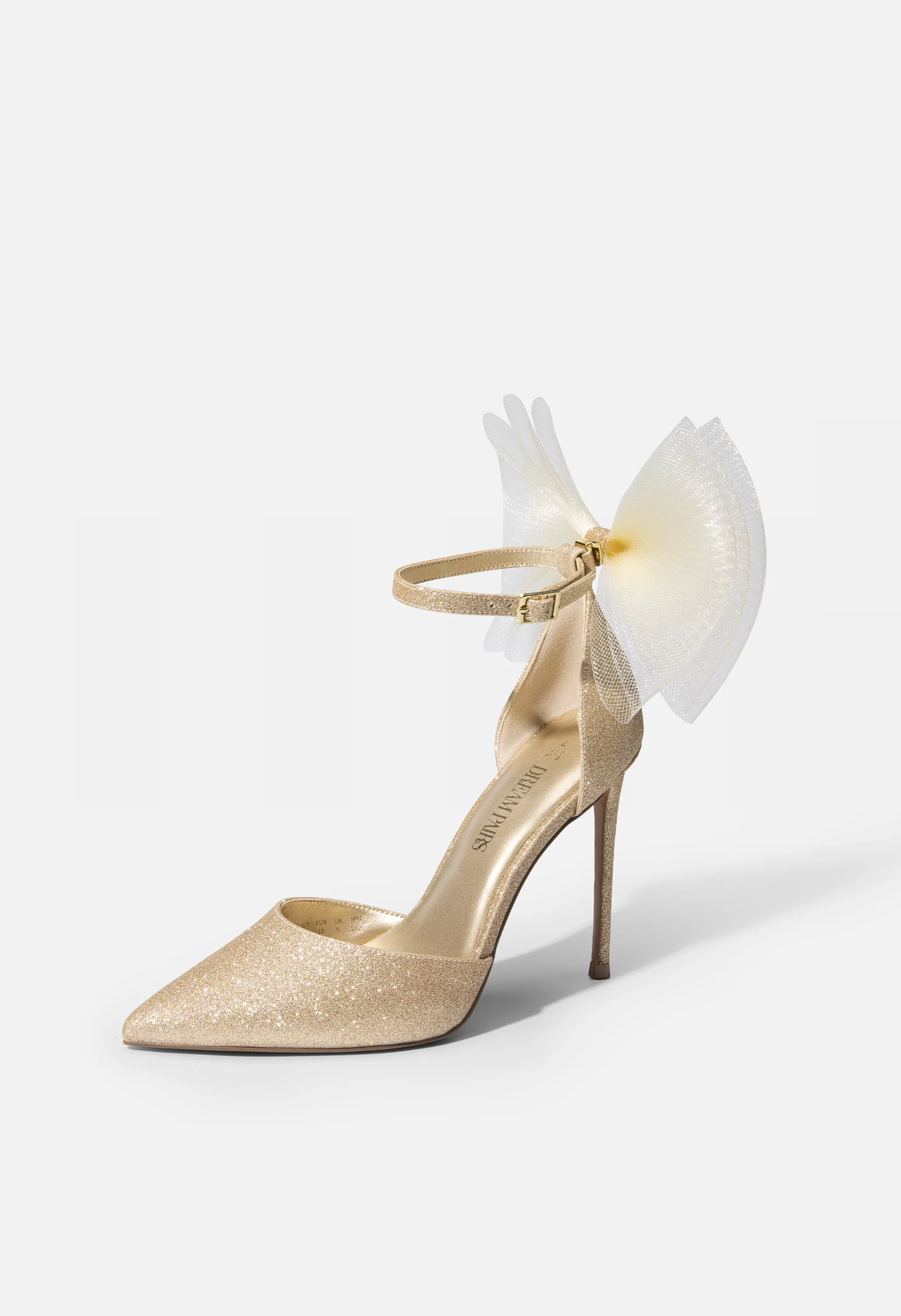 Women's Mesh Bow Pointed Toe Stiletto Pumps - Image 3