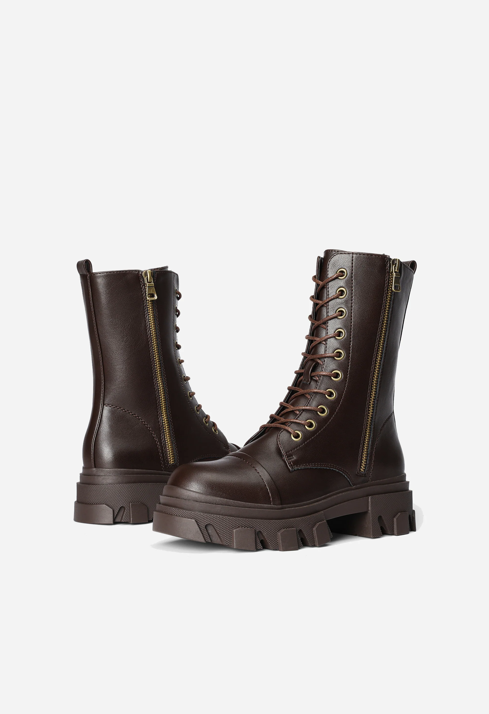 Women's Mid Calf Combat Boots - Image 4