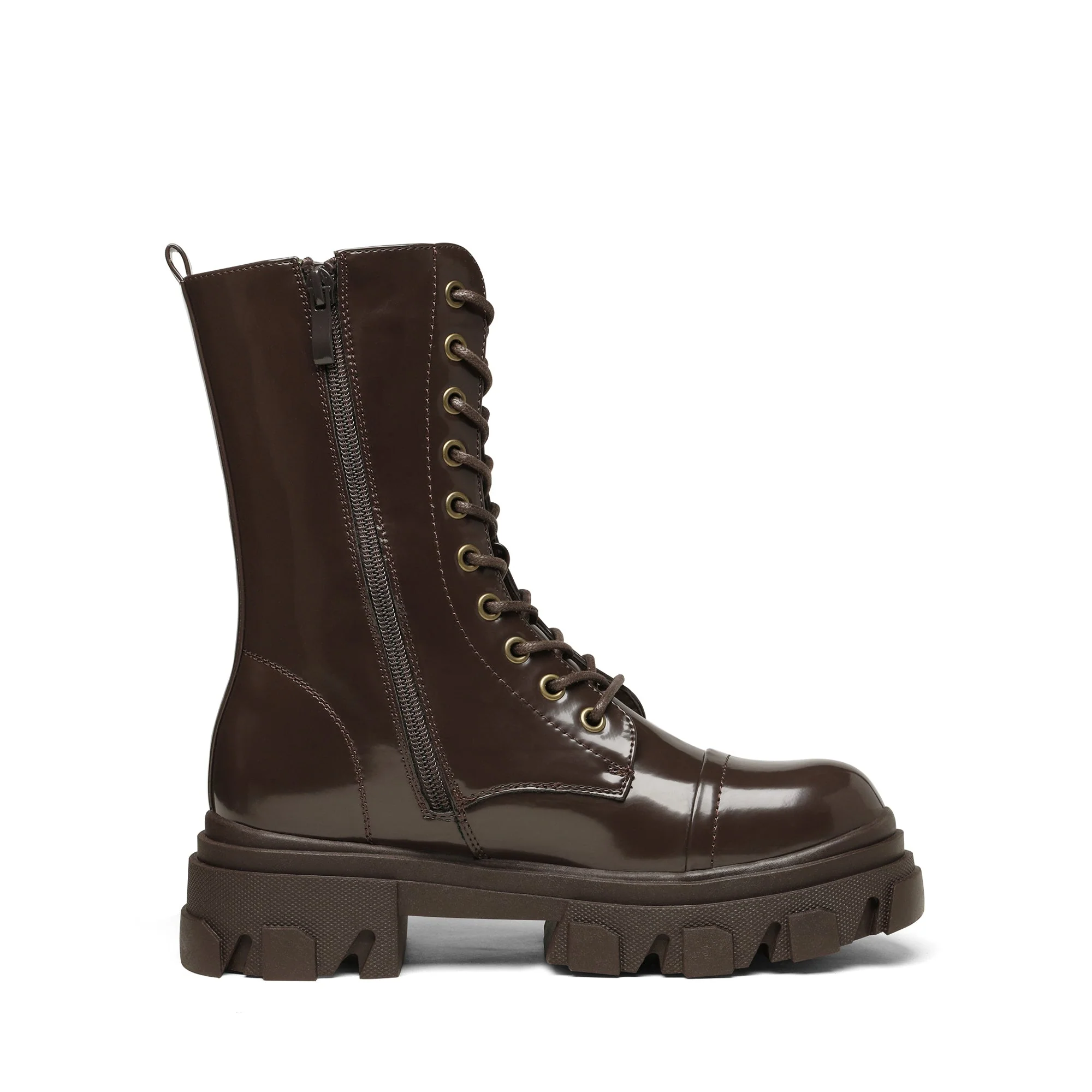 Women's Mid Calf Combat Boots - Image 3