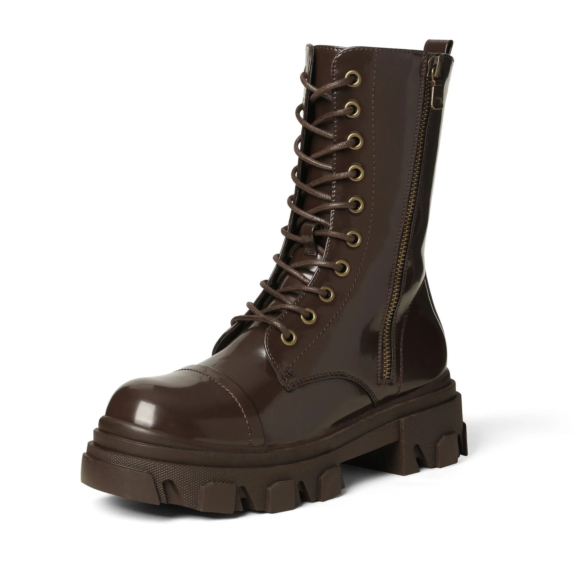 Women's Mid Calf Combat Boots - Image 8