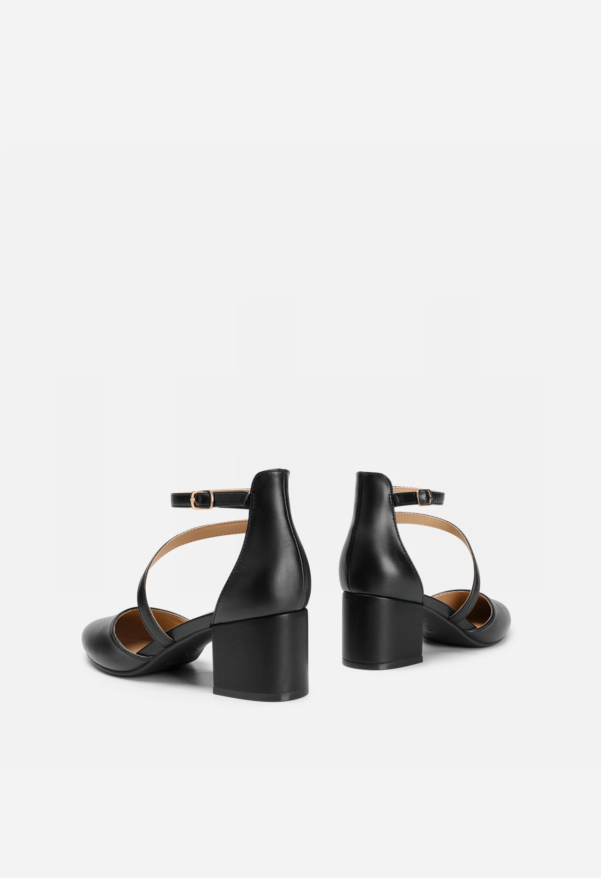 Women's Pointed Toe Chunky Heel Pumps with Ankle Strap - Image 4