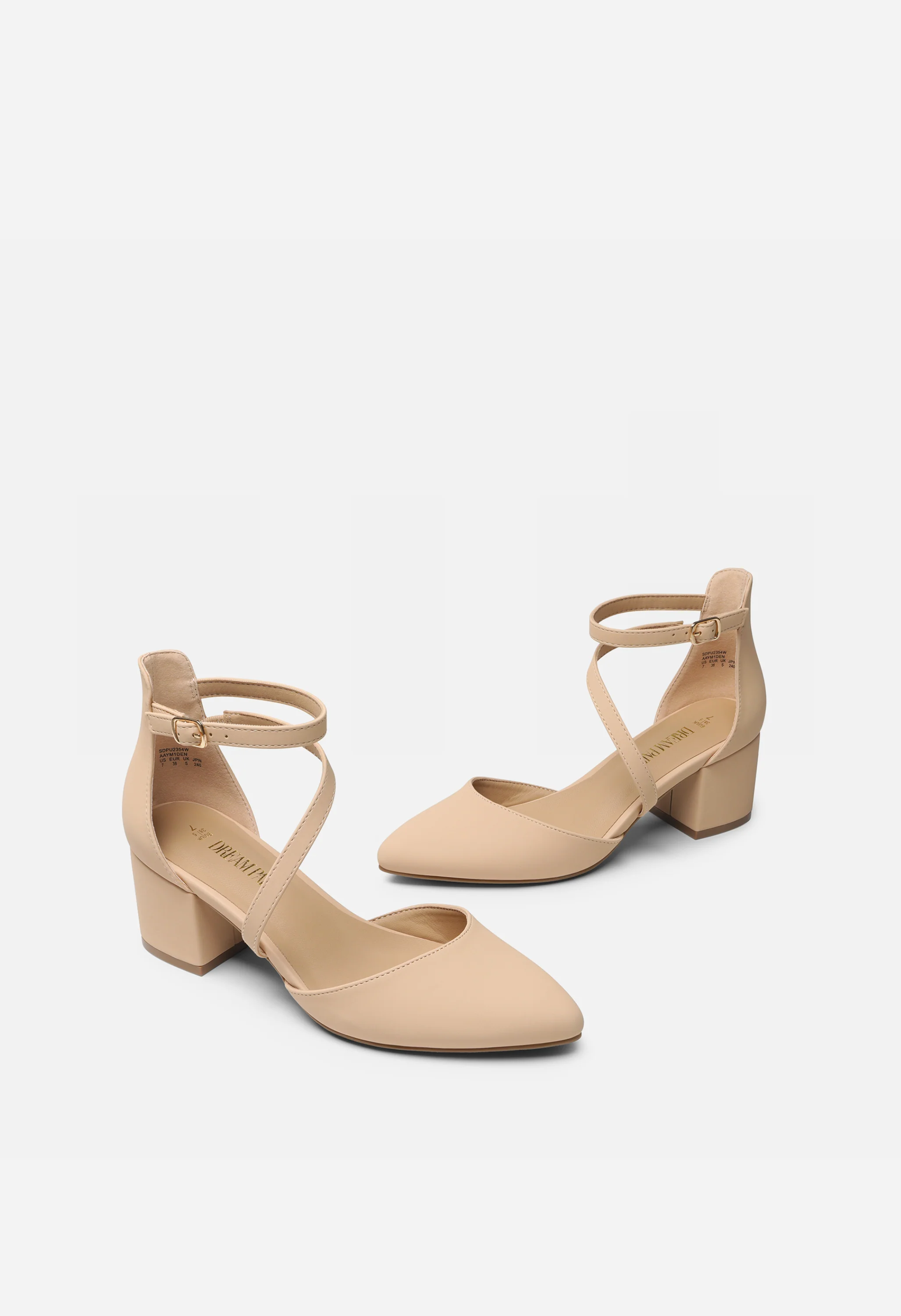 Women's Pointed Toe Chunky Heel Pumps - Image 2