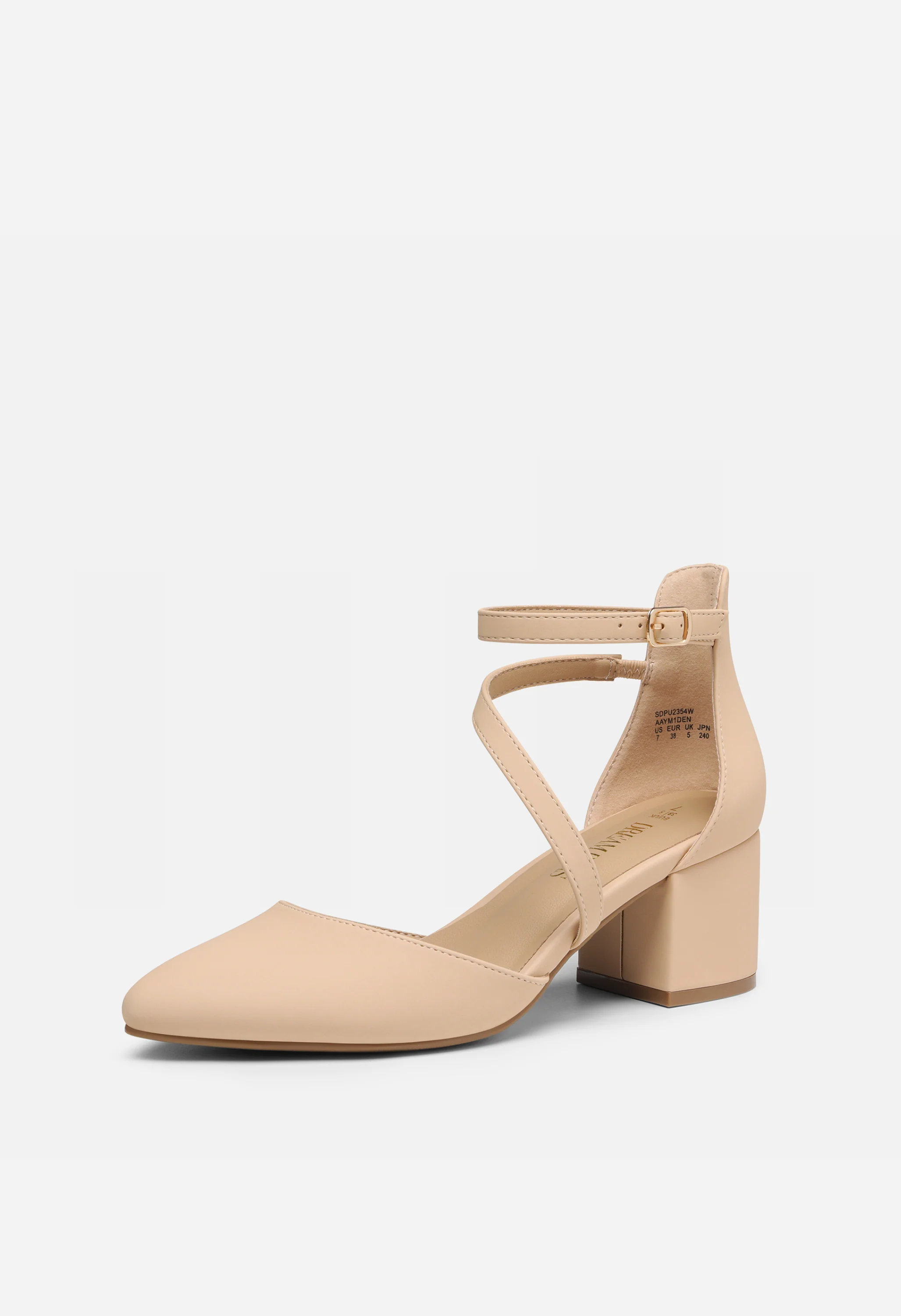 Women's Pointed Toe Chunky Heel Pumps - Image 3