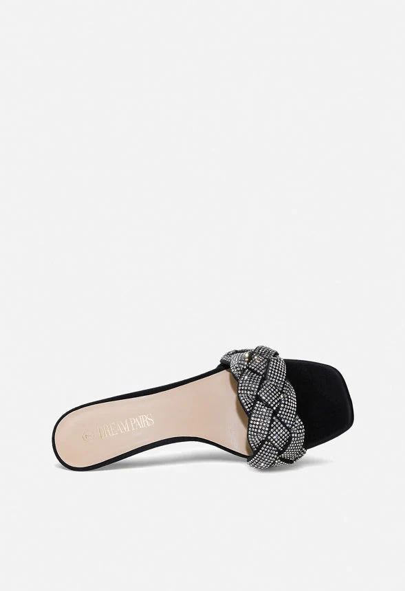 Women's Rhinestone Kitten Heel Sandal - Image 4