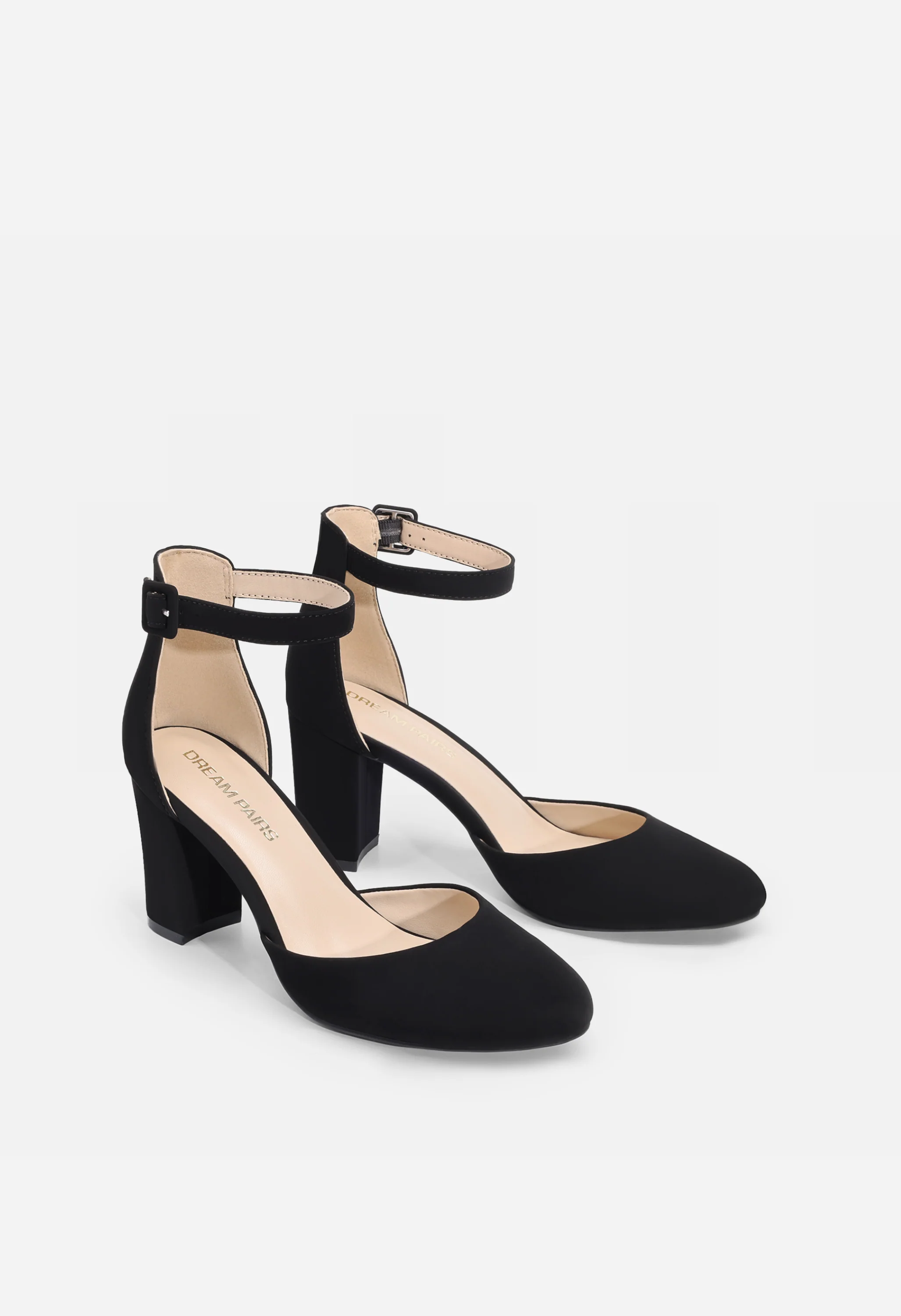 Women's Rounded Toe Platform Block Heel Pumps - Image 3