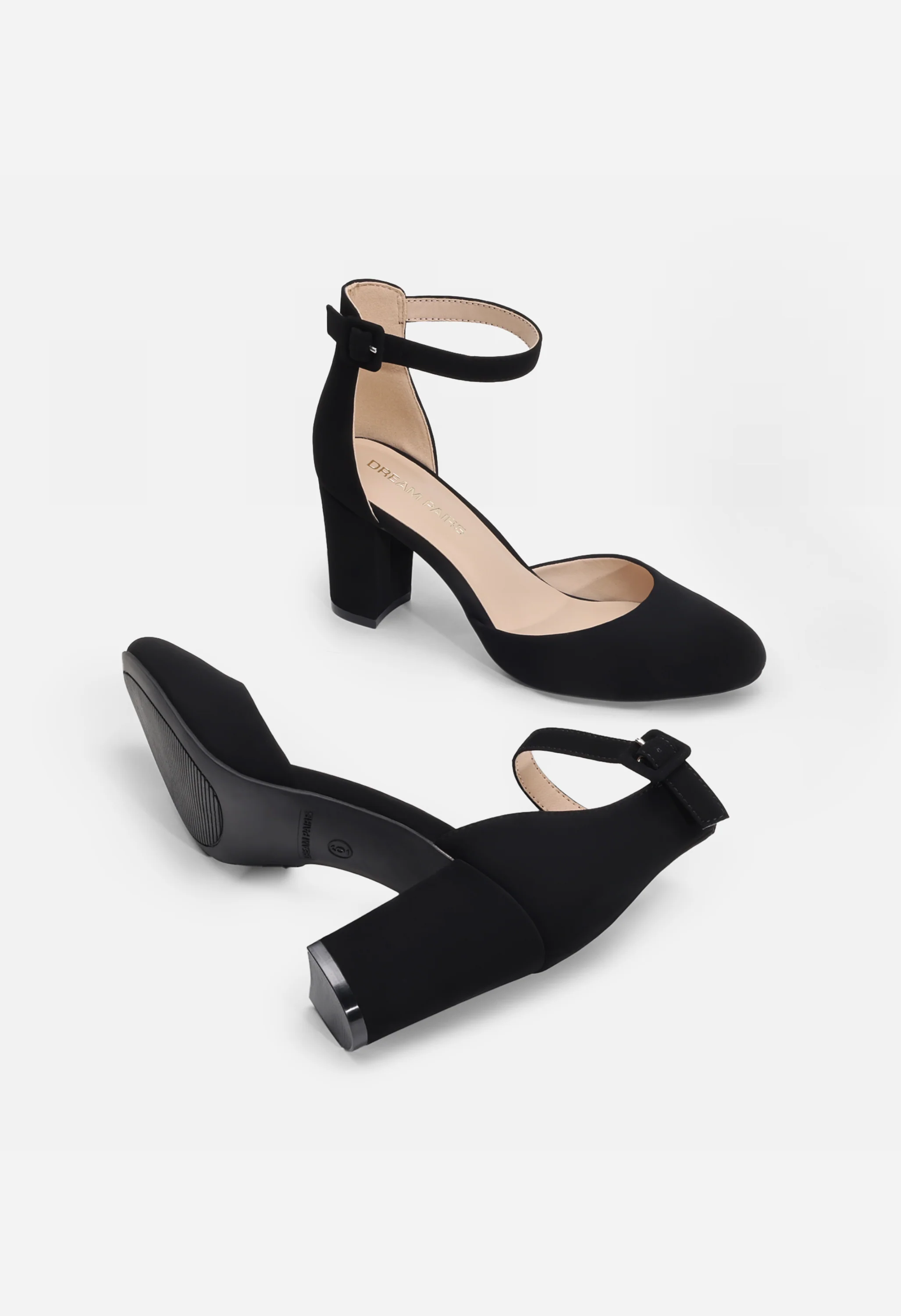 Women's Rounded Toe Platform Block Heel Pumps - Image 5