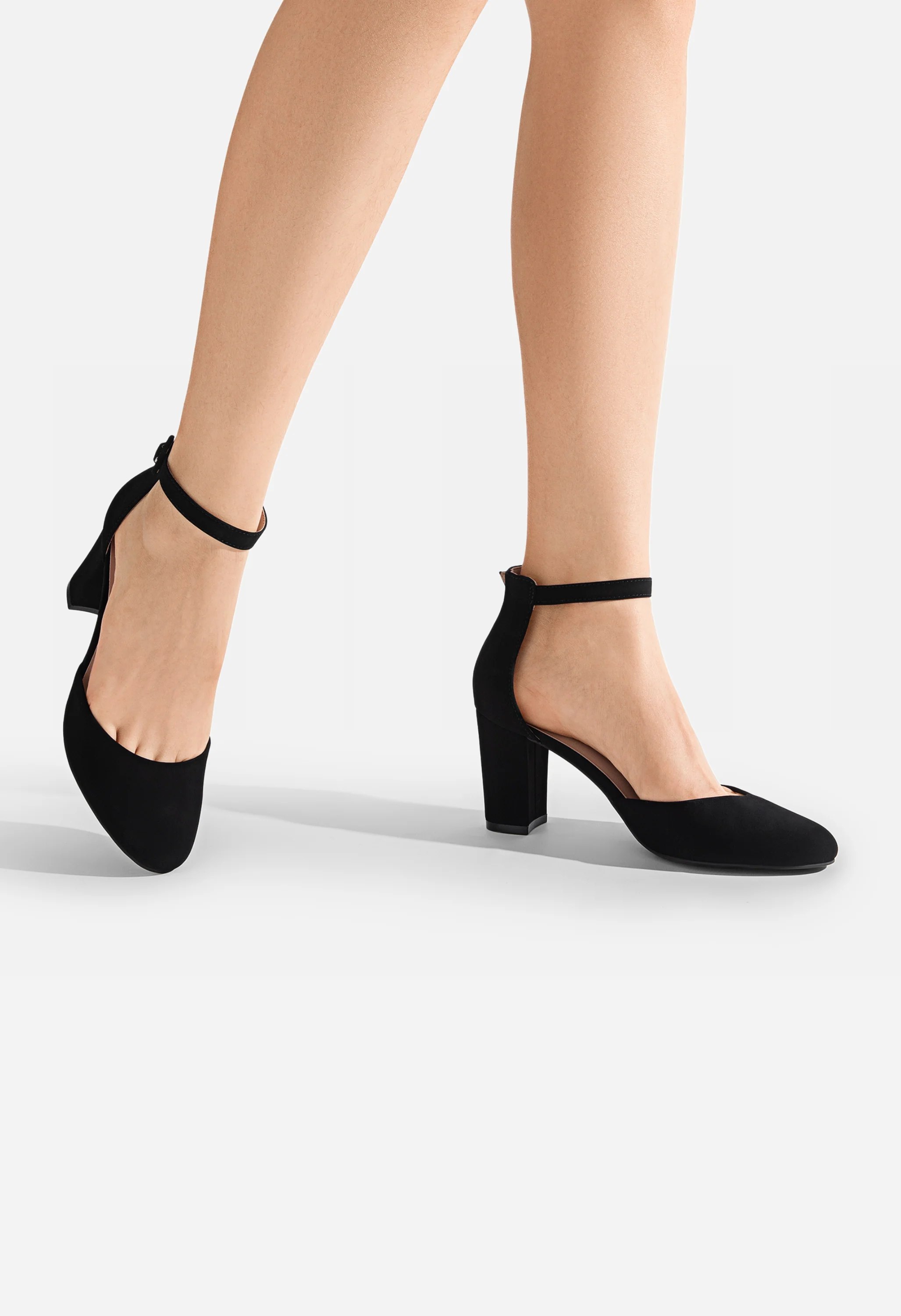 Women's Rounded Toe Platform Block Heel Pumps - Image 6