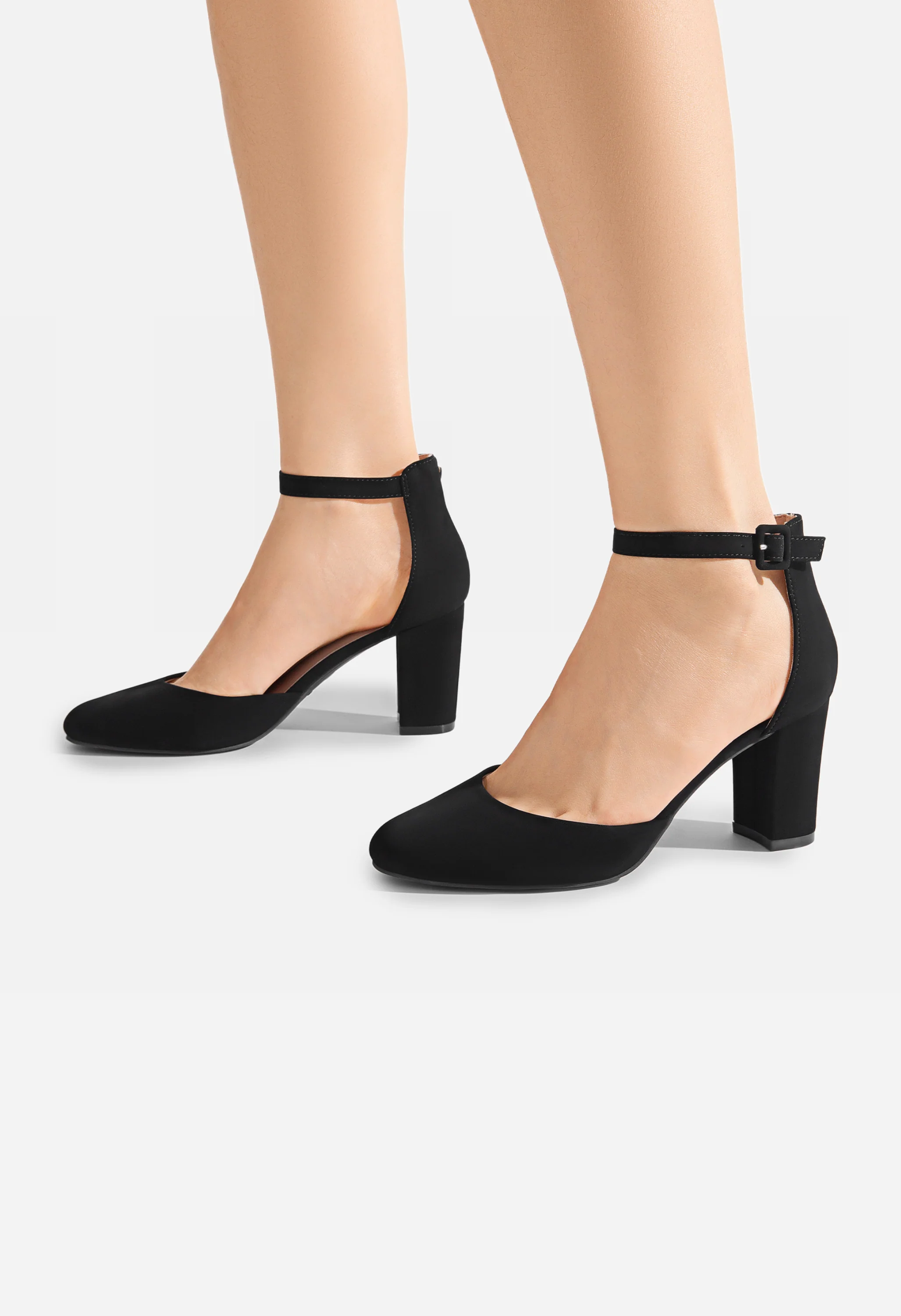 Women's Rounded Toe Platform Block Heel Pumps - Image 7