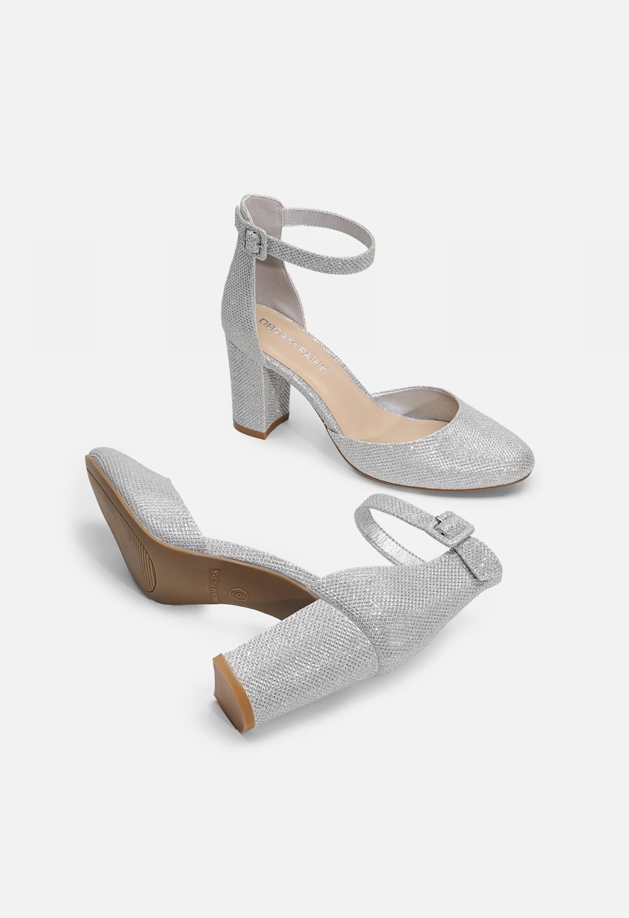Women's Rounded Toe Platform Block Heel Pumps - Image 4