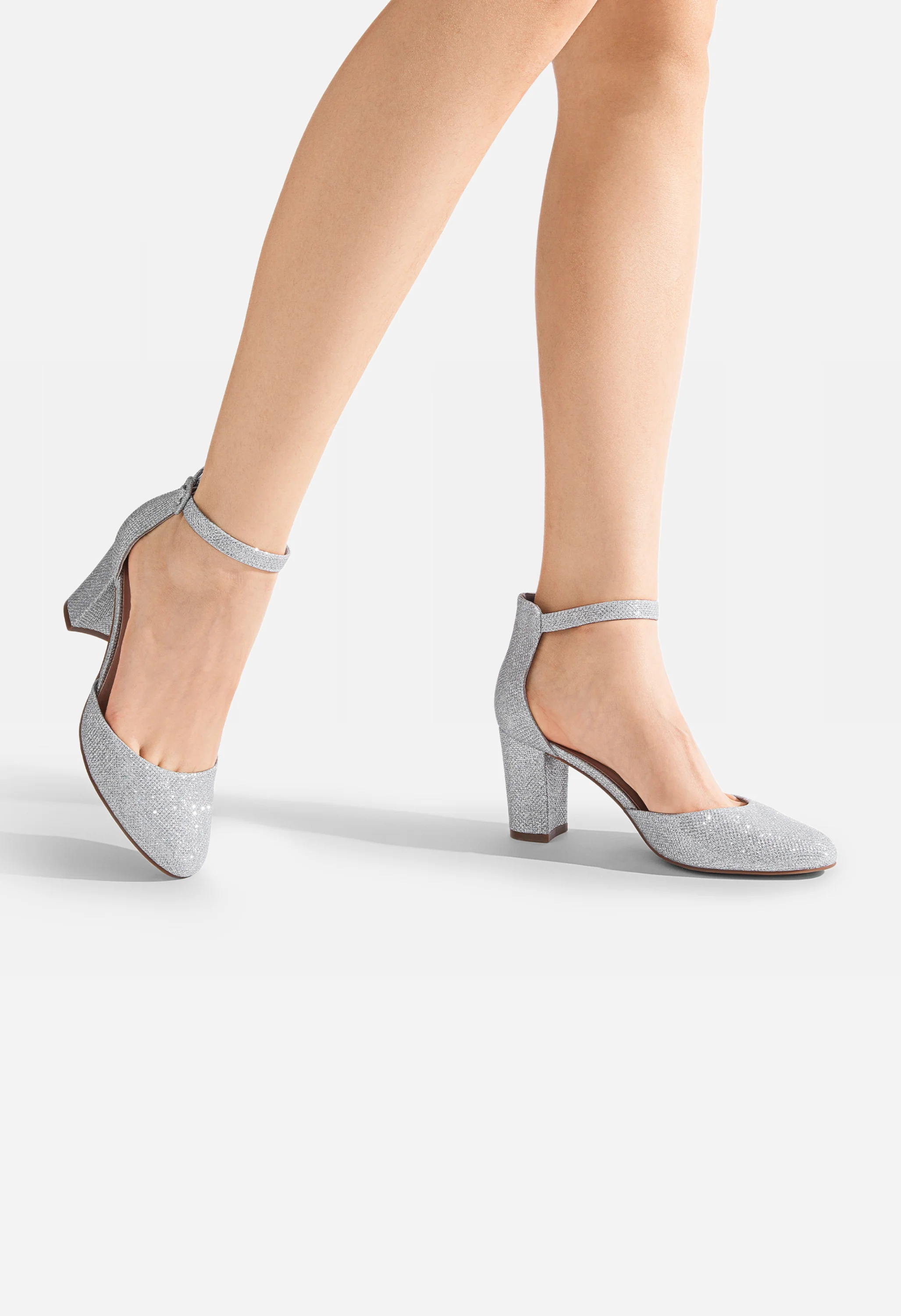 Women's Rounded Toe Platform Block Heel Pumps - Image 6
