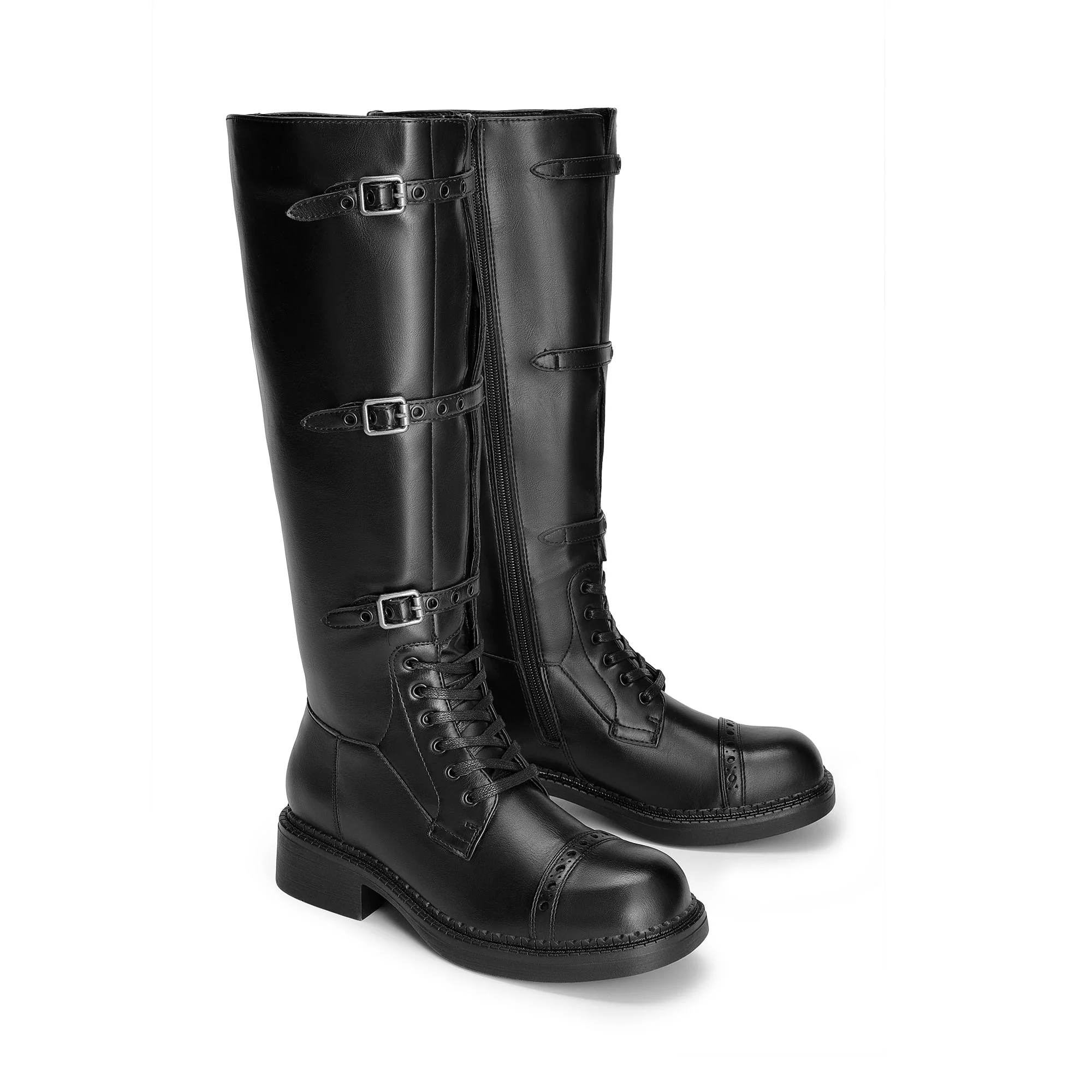 Women's Square-Toe Block Heel Boots - Image 4
