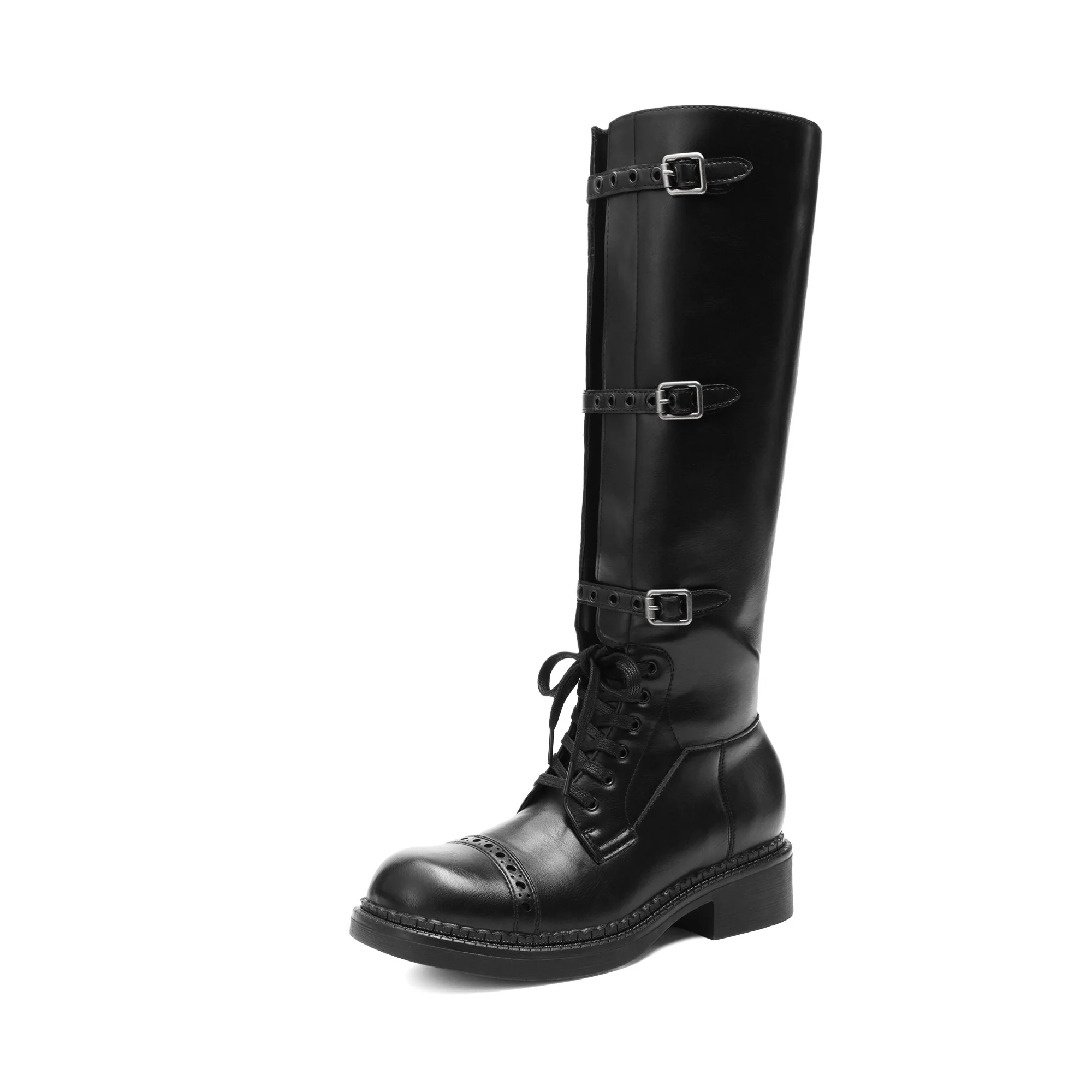 Women's Square-Toe Block Heel Boots - Image 8
