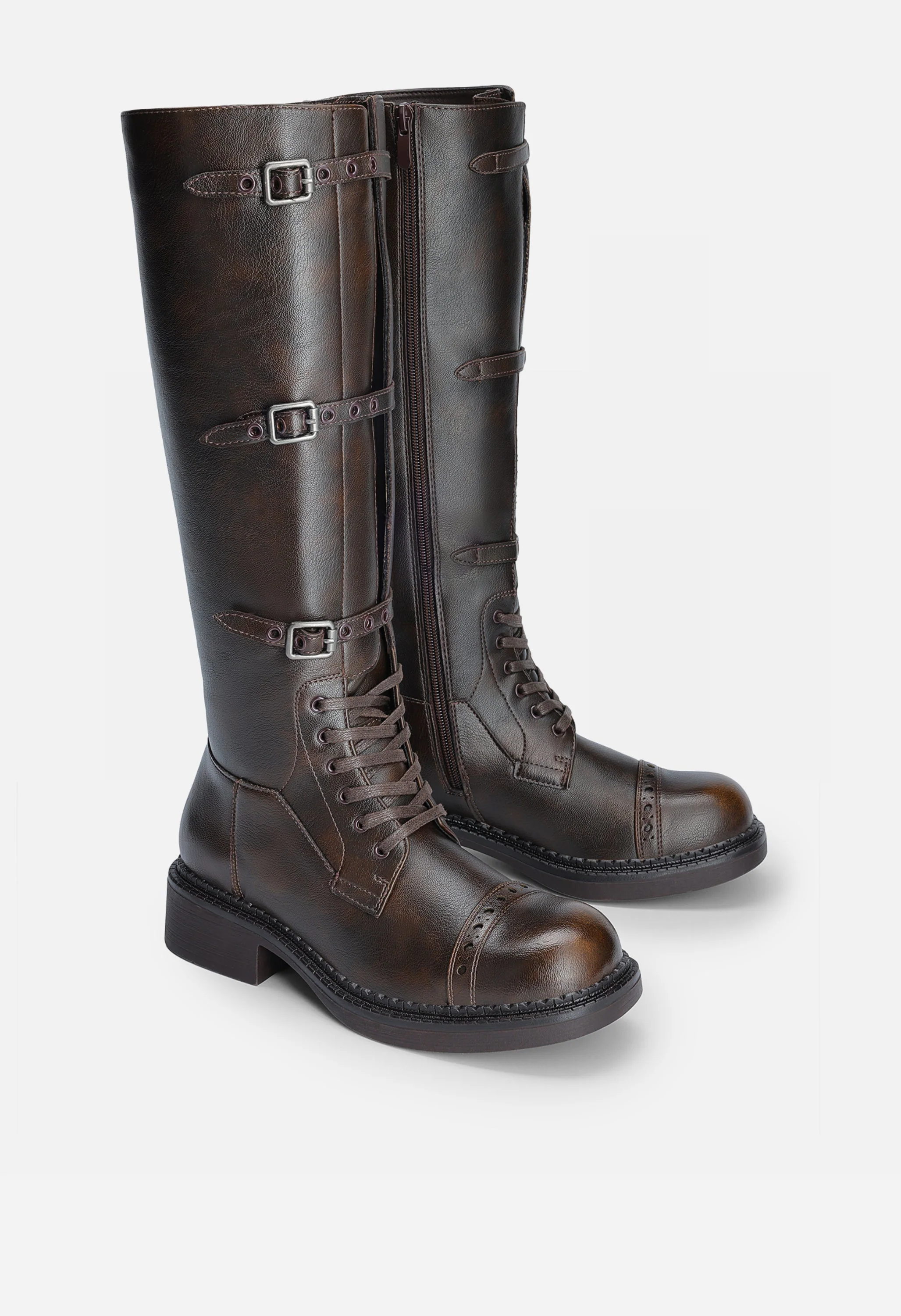 Women's Square-Toe Block Heel Boots - Image 3