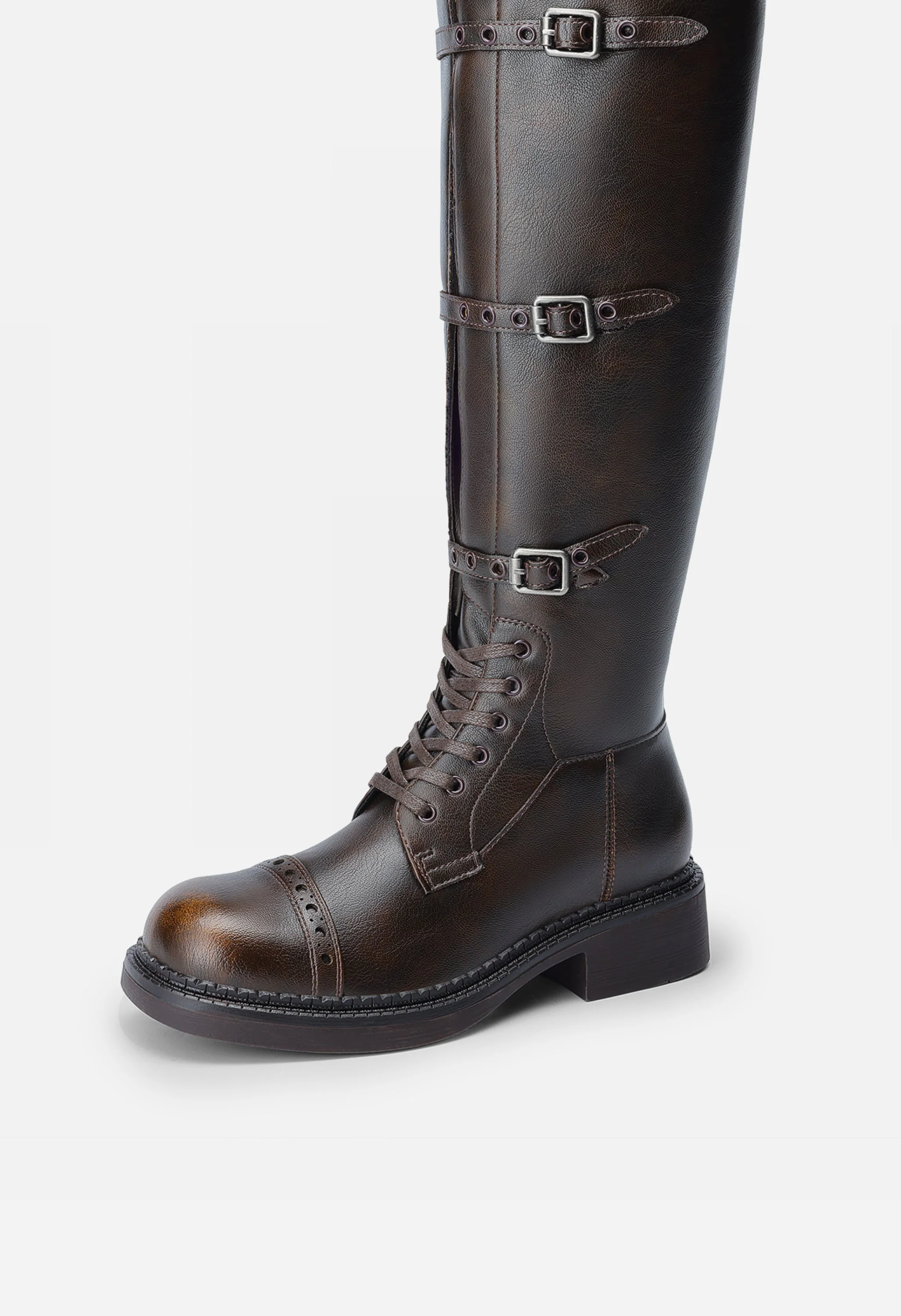 Women's Square-Toe Block Heel Boots - Image 4