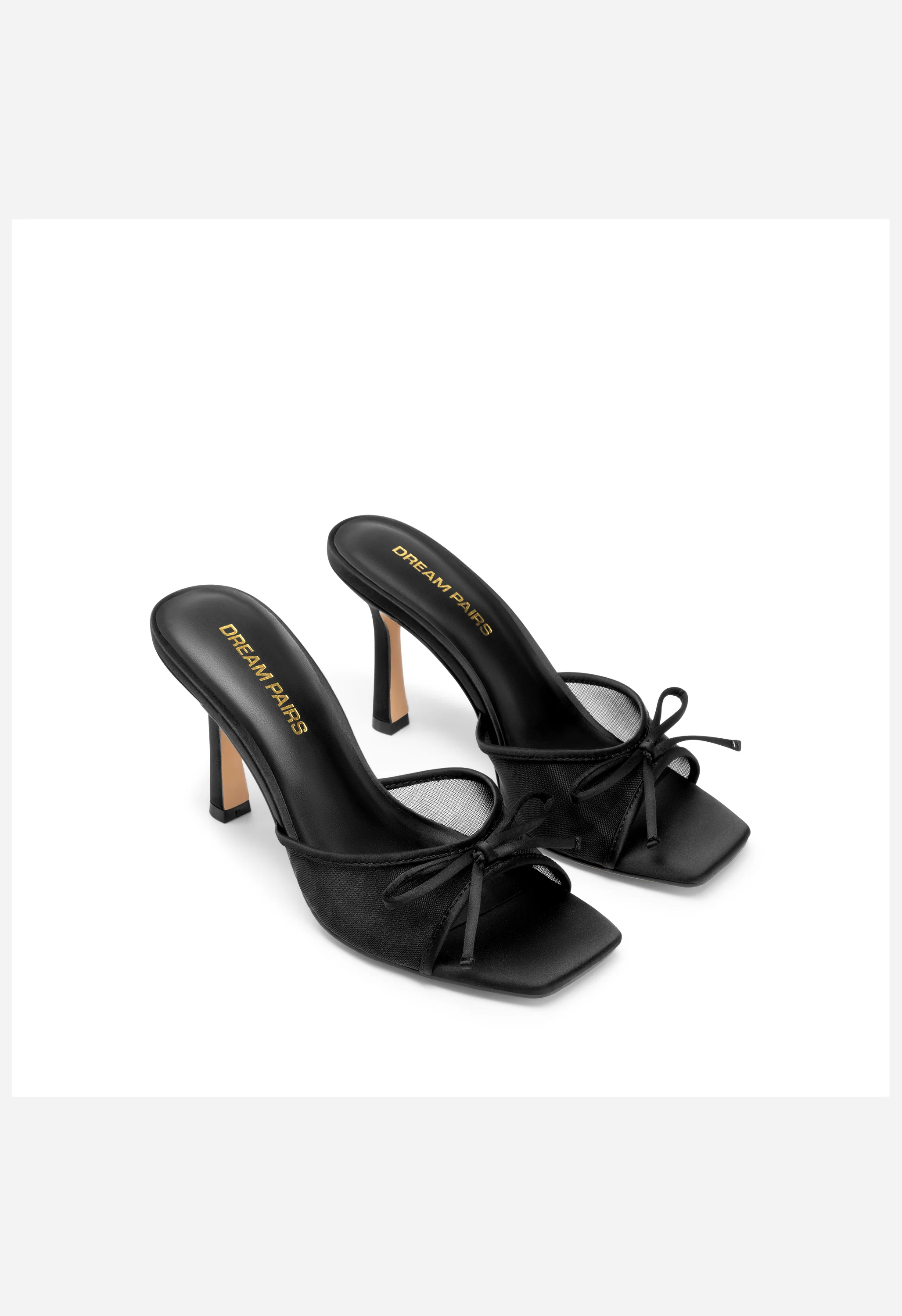 Women's Square Toe Bow Stiletto Mule Sandals - Image 3