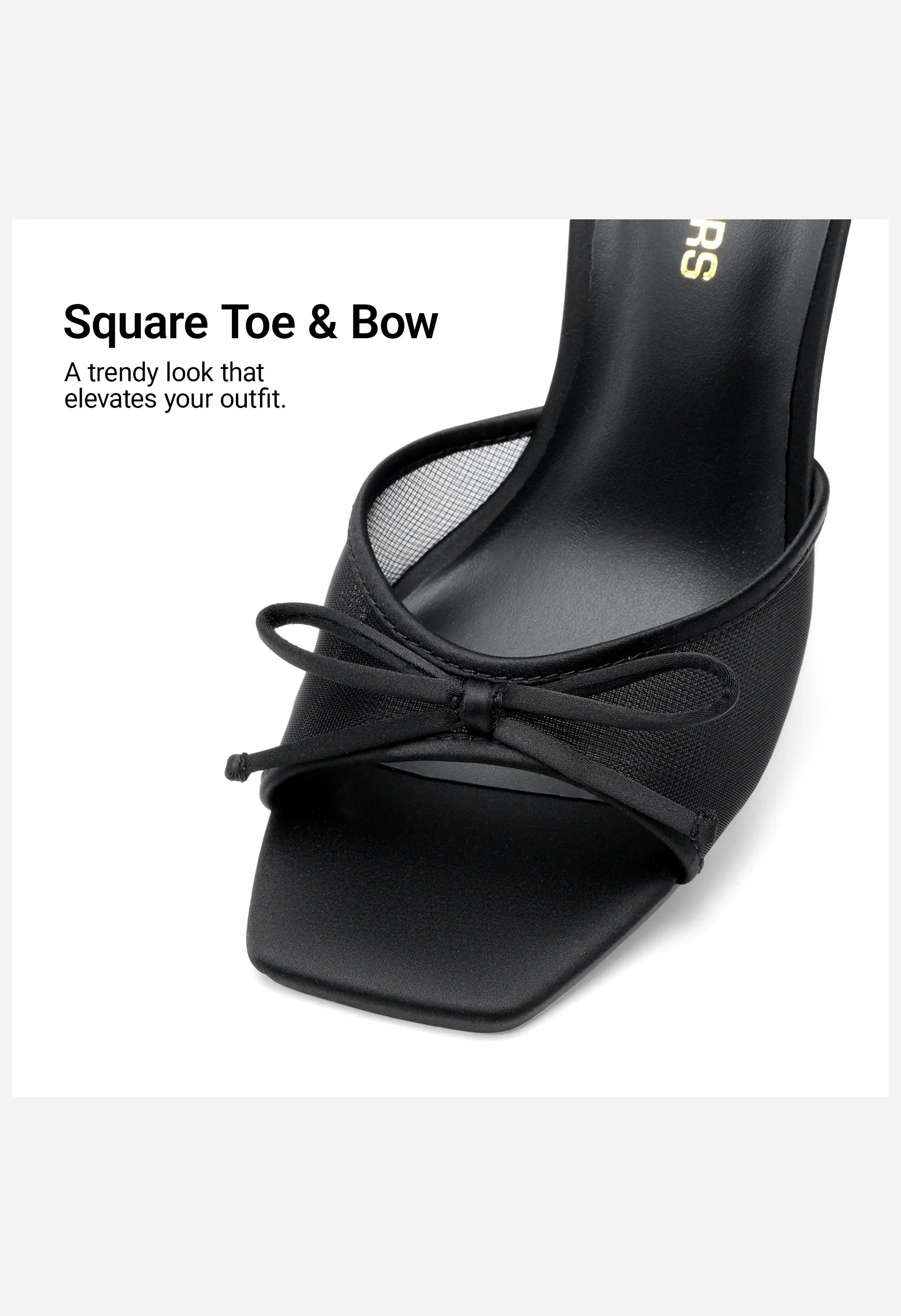 Women's Square Toe Bow Stiletto Mule Sandals - Image 4
